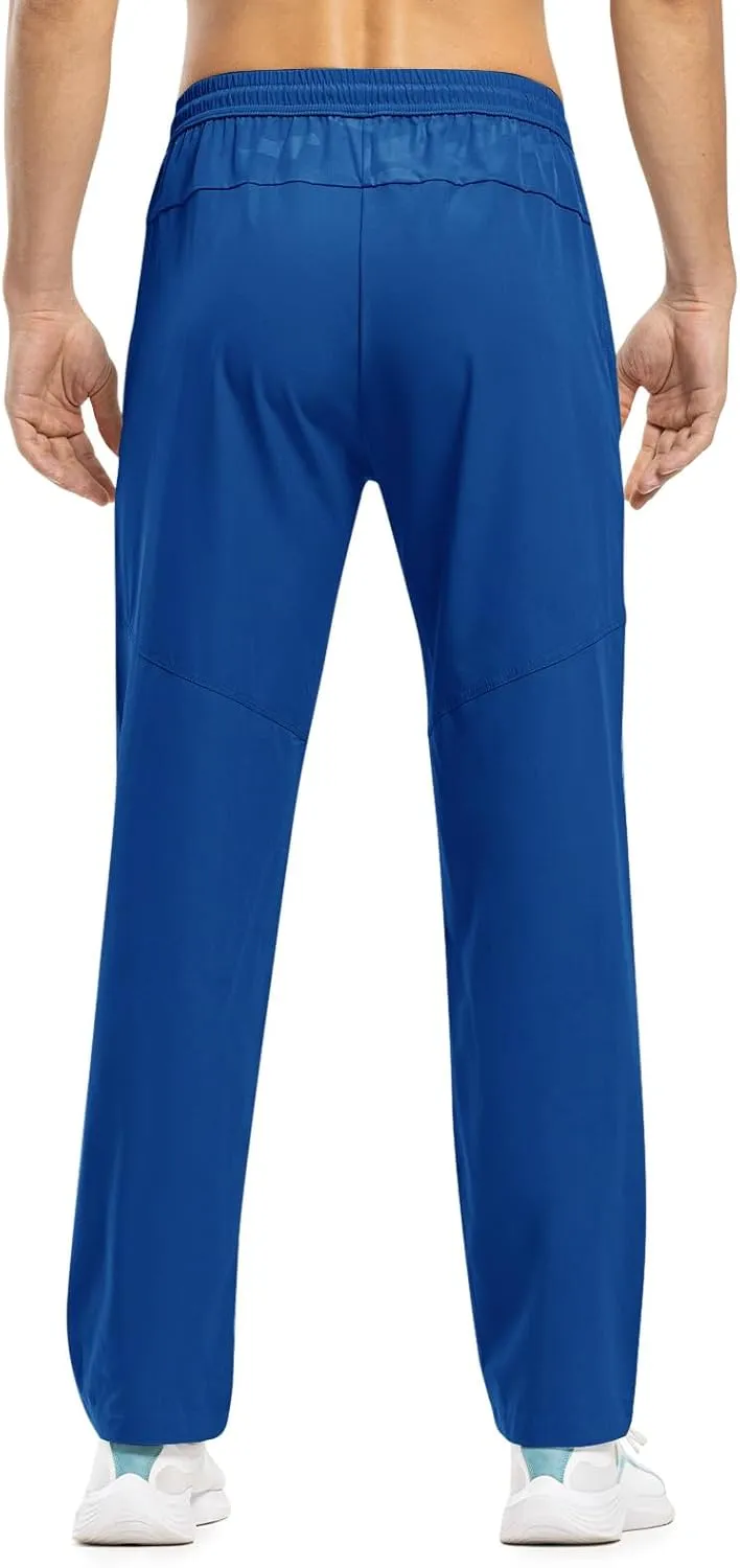 TBMPOY Men's Lightweight Hiking Travel Pants Breathable Athletic Fishing Active Joggers Zipper Pockets