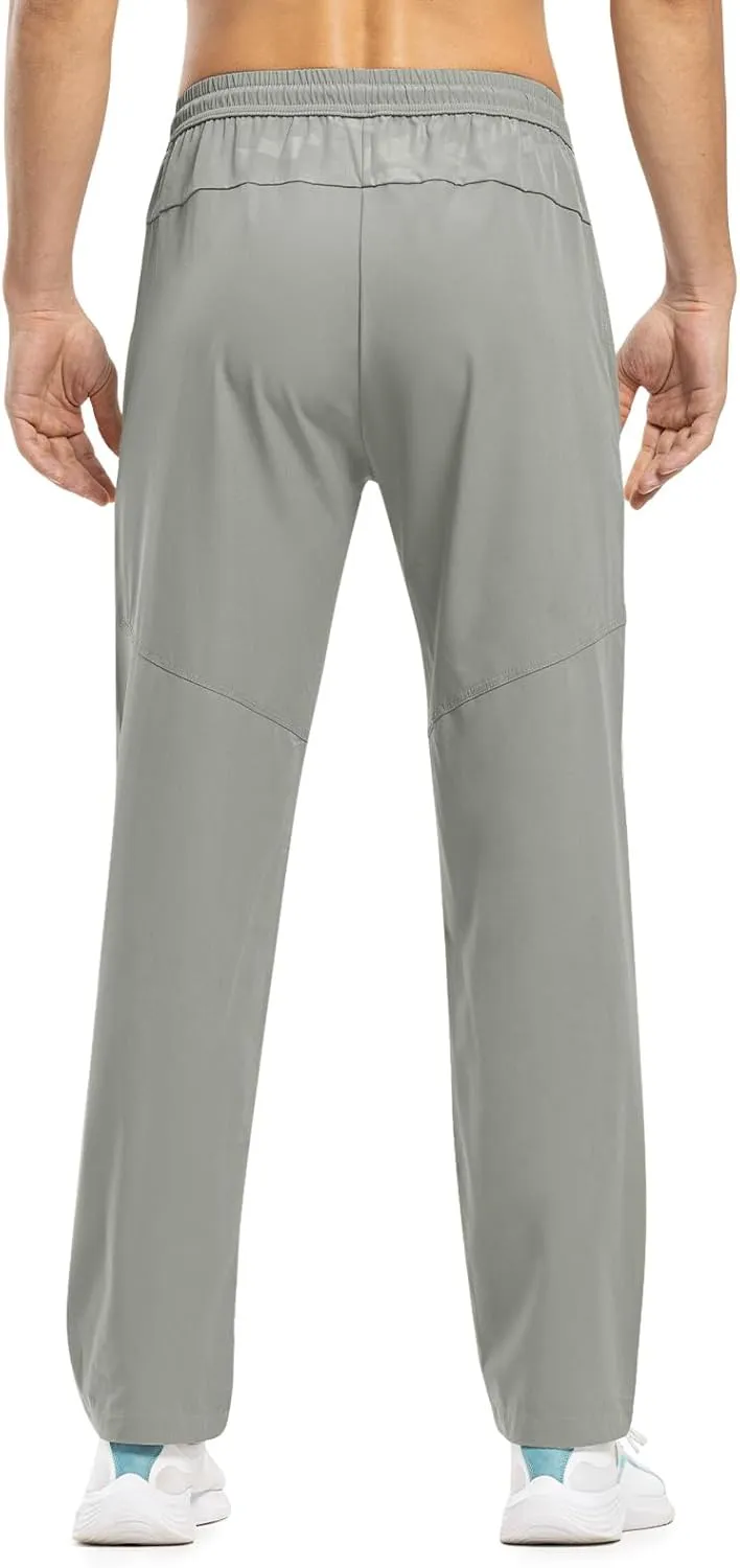 TBMPOY Men's Lightweight Hiking Travel Pants Breathable Athletic Fishing Active Joggers Zipper Pockets