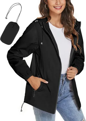 TCOT Womens Rain Jackets Waterproof Windbreaker Jackets lightweight Portable Rain Coat