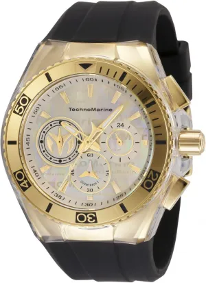 TechnoMarine Men's Cruise California StainlessSteel Quartz Watch with Silicone Strap, Black, 29.1 (Model: TM120026) (One Size, Multicolored)