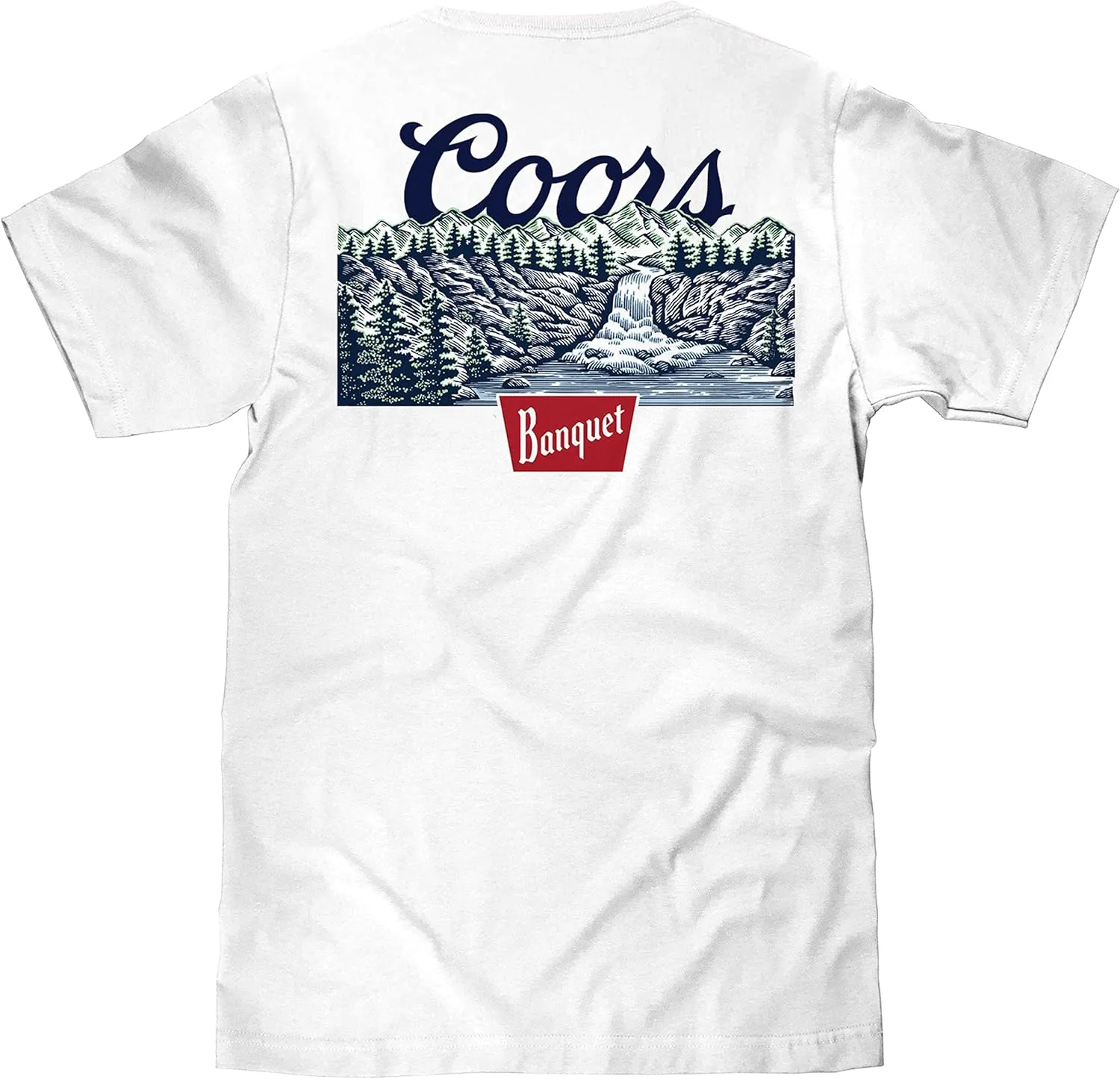 Tee Luv Men's Coors Banquet Beer Shirt - Coors Waterfall Graphic T-Shirt