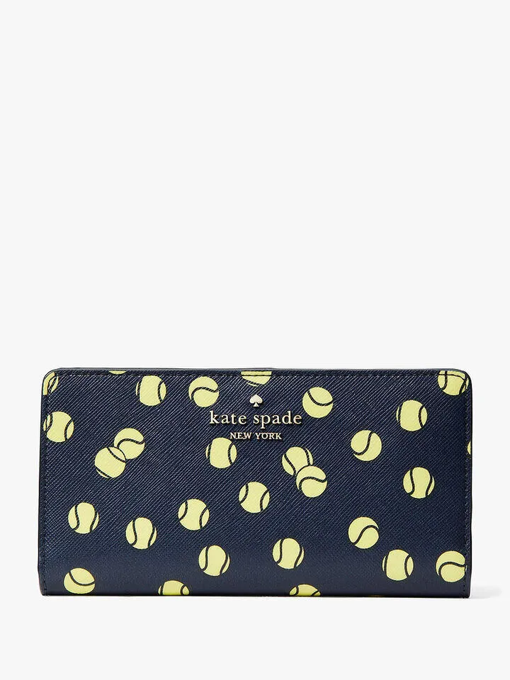 Tennis Toss Printed Large Slim Bifold Wallet