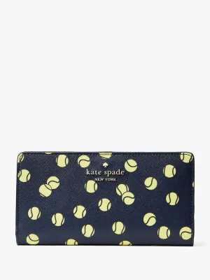Tennis Toss Printed Large Slim Bifold Wallet