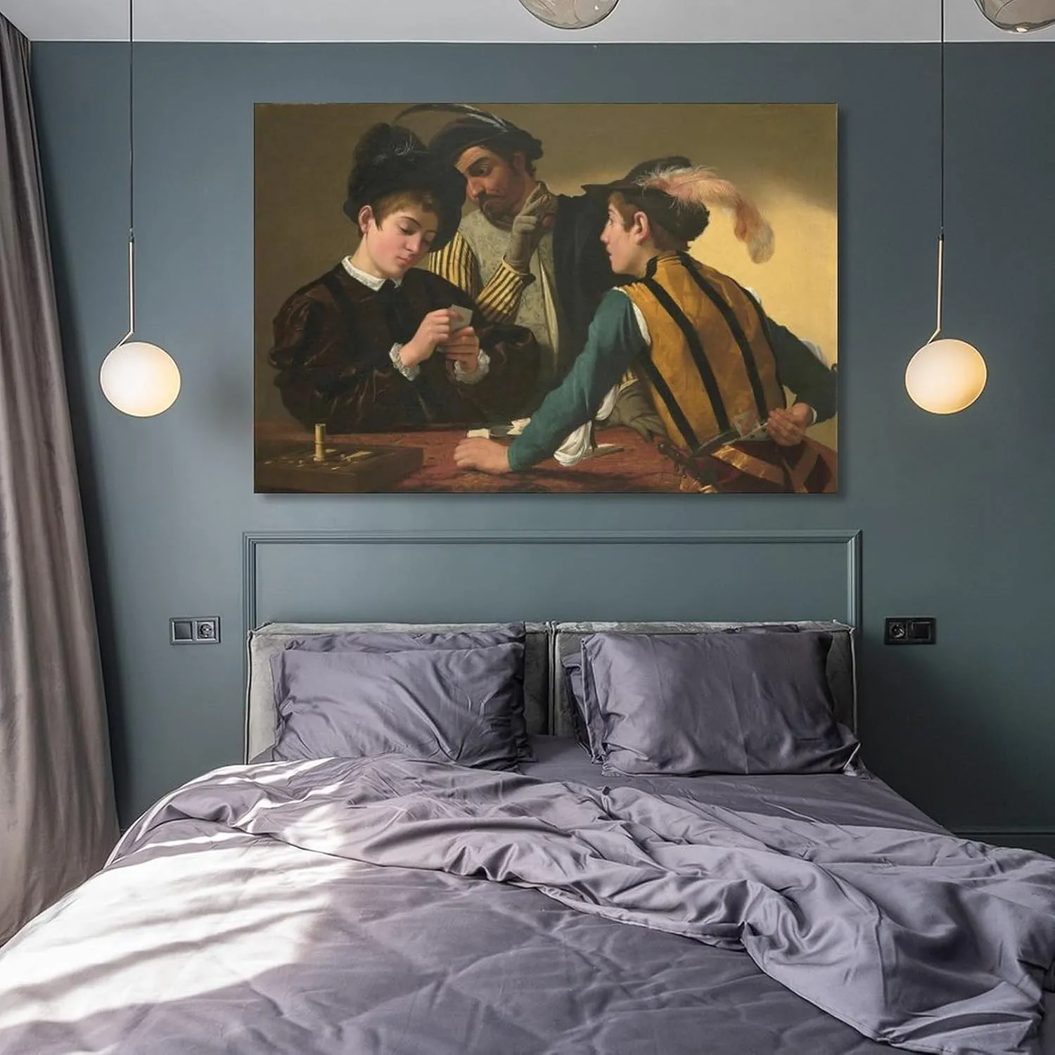 The Cardsharps by Michelangelo Merisi Da Caravaggio, Art Poster Art Poster Canvas Painting Decor Wall Print Photo Gifts Home Modern Decorative Posters Framed/Unframed 08x12inch(20x30cm)