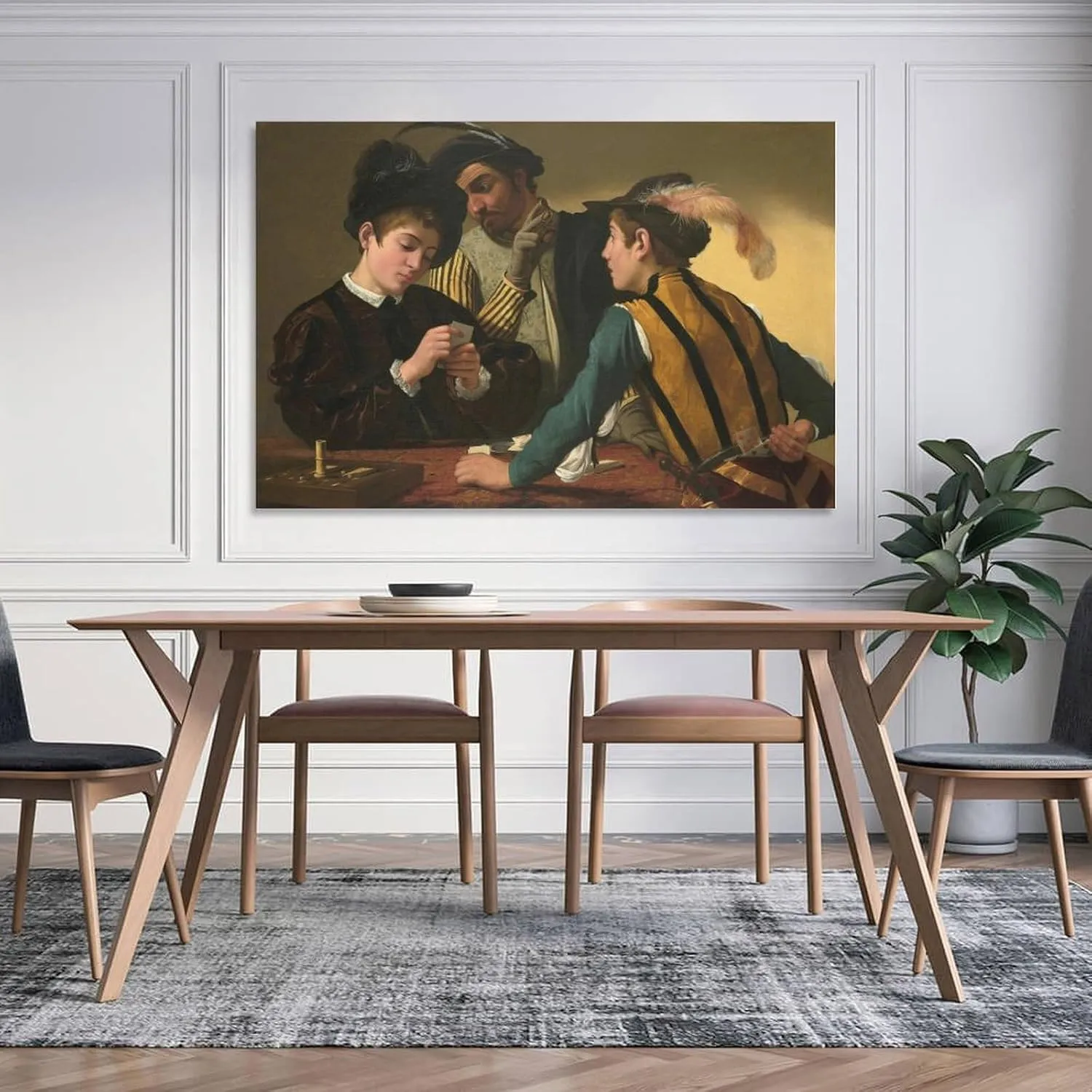 The Cardsharps by Michelangelo Merisi Da Caravaggio, Art Poster Art Poster Canvas Painting Decor Wall Print Photo Gifts Home Modern Decorative Posters Framed/Unframed 08x12inch(20x30cm)