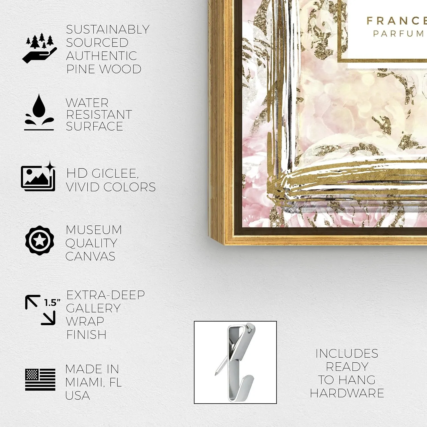 The Oliver Gal Artist Co. Fashion and Glam Wall Art Framed Canvas Prints 'Floral French Perfume' Perfumes