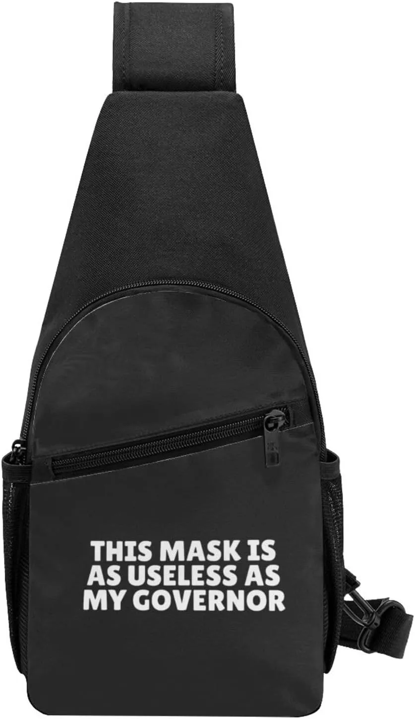 This Mask Is As Useless As The Governor Unisex Chest Bag Lightweight Crossbody Shoulder Bag Travel Pocket