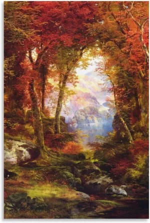 Thomas Moran Prints Under The Trees by Thomas Moran Canvas Wall Art Poster Wall Art Picture Painting Poster Canvas Print Posters Artworks Bedroom Living Room Decor 16x24inch(40x60cm)