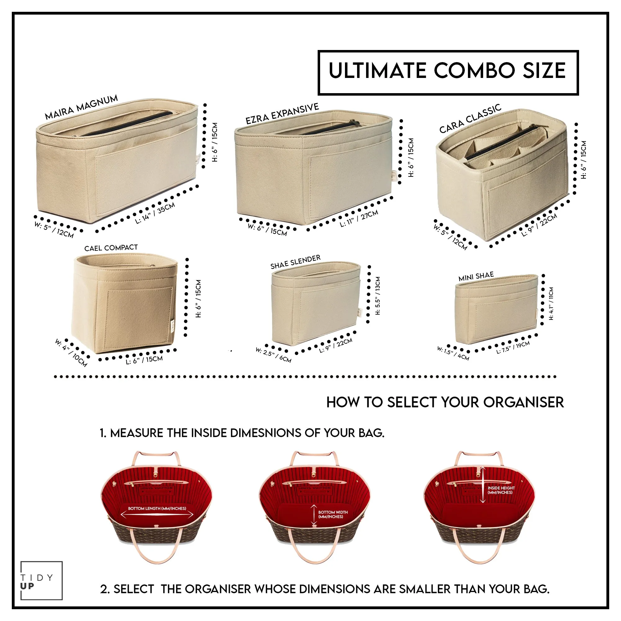 TidyUp Essential Organiser Combo - Pack of 6