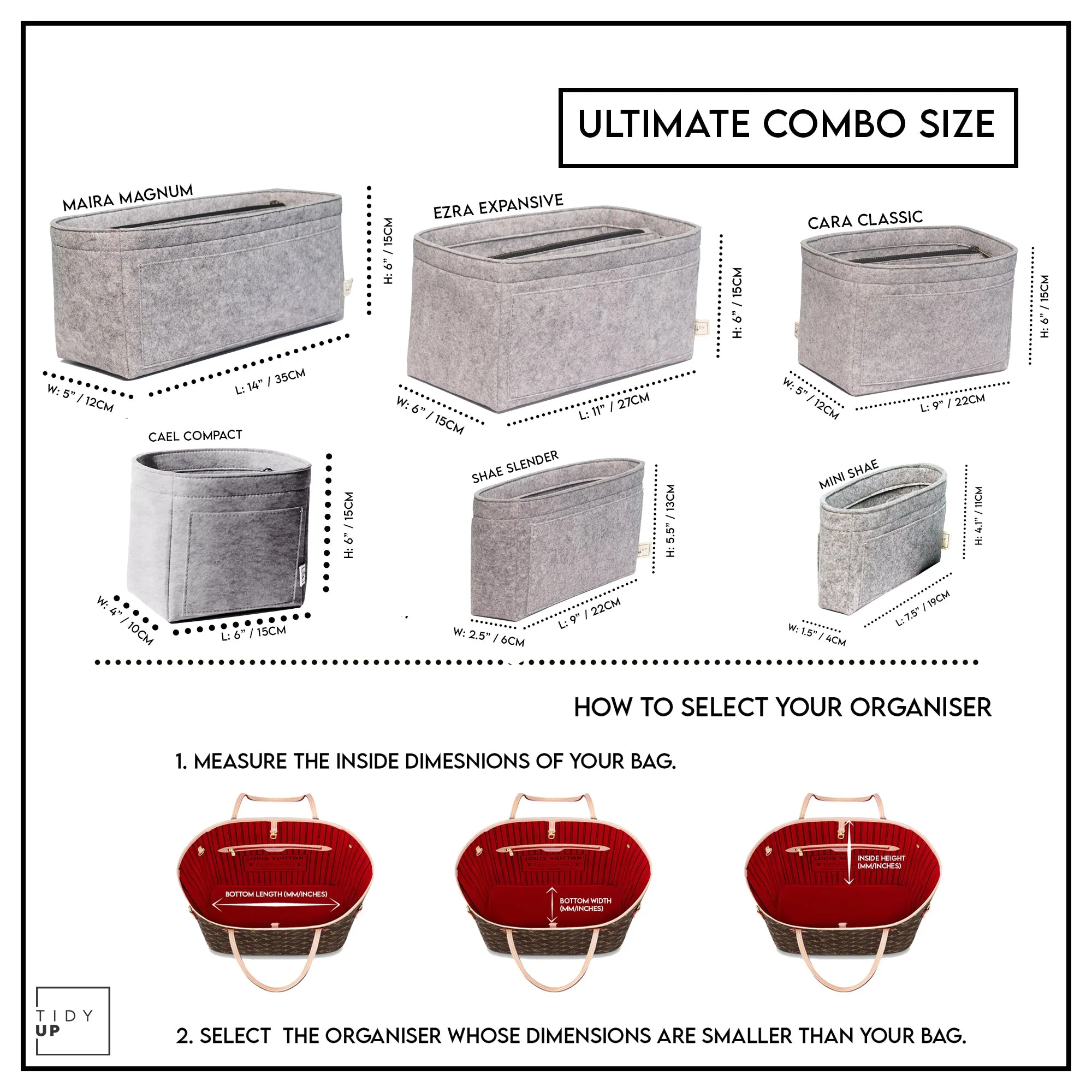 TidyUp Essential Organiser Combo - Pack of 6