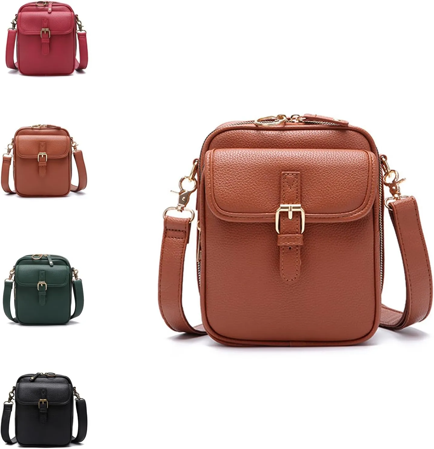 Tojoyride Crossbody Bag, Vegan Leather Crossbody Bag, Vintage Cross Body Shoulder Purse with Card Slots, Small Shoulder Purse