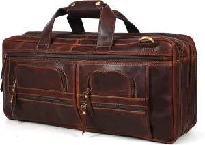 Tolredo Genuine Leather Large Chef Bag Multiple Zipper Compartment For Knifes Cutlery Durable & Spacious Portable Bag with Detachable Shoulder Strap