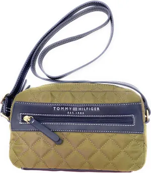 Tommy Hilfiger Bag - Women's - Green - Crossbody - Shoulder Bag - 25 x 20 x 5 cm - Padded Look - TH Lettering - Women's Handbag - Women Bag9435, Green, Einheitsgröße