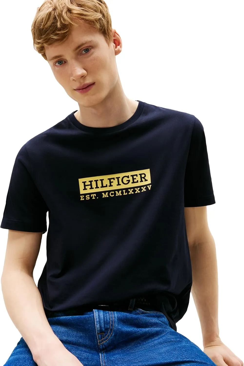 Tommy Hilfiger Men's Short Sleeve Cotton Graphic T-Shirts with Printed Logo, Also Available in Big & Tall