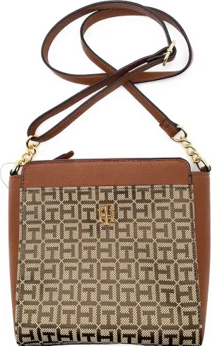 Tommy Hilfiger Women's Shoulder Bag - Brown - Crossbody - Shoulder Bag - 25 x 20 x 7 cm - TH Logo Metal - Women's Handbag 2838, brown, Einheitsgröße