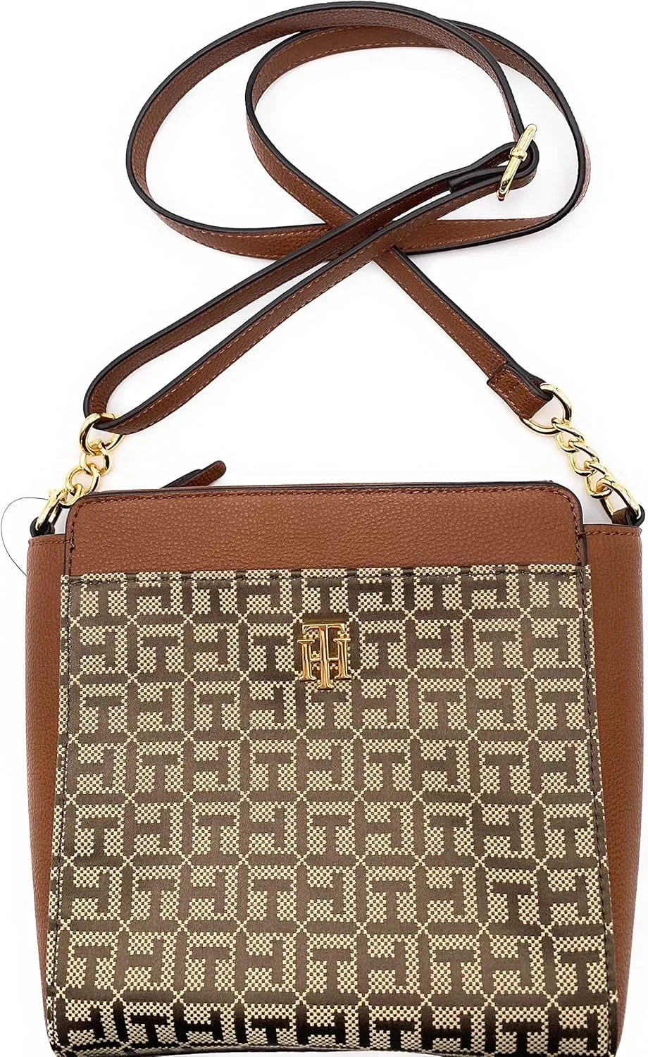 Tommy Hilfiger Women's Shoulder Bag - Brown - Crossbody - Shoulder Bag - 25 x 20 x 7 cm - TH Logo Metal - Women's Handbag 2838, brown, Einheitsgröße