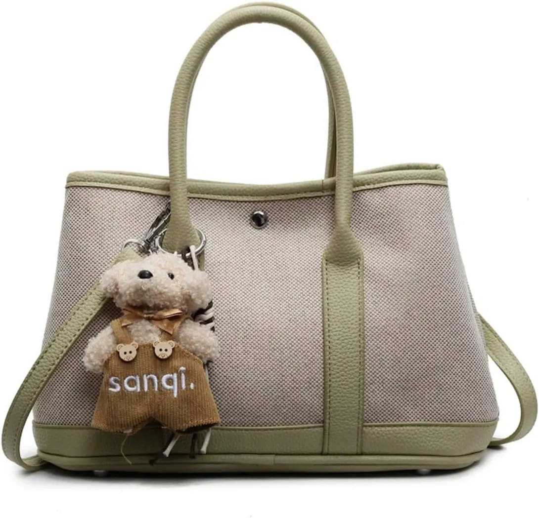 Top Handle Handbags for Women, Ladies Tote Shoulder Bag Simple Canvas Satchel