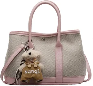 Top Handle Handbags for Women, Ladies Tote Shoulder Bag Simple Canvas Satchel