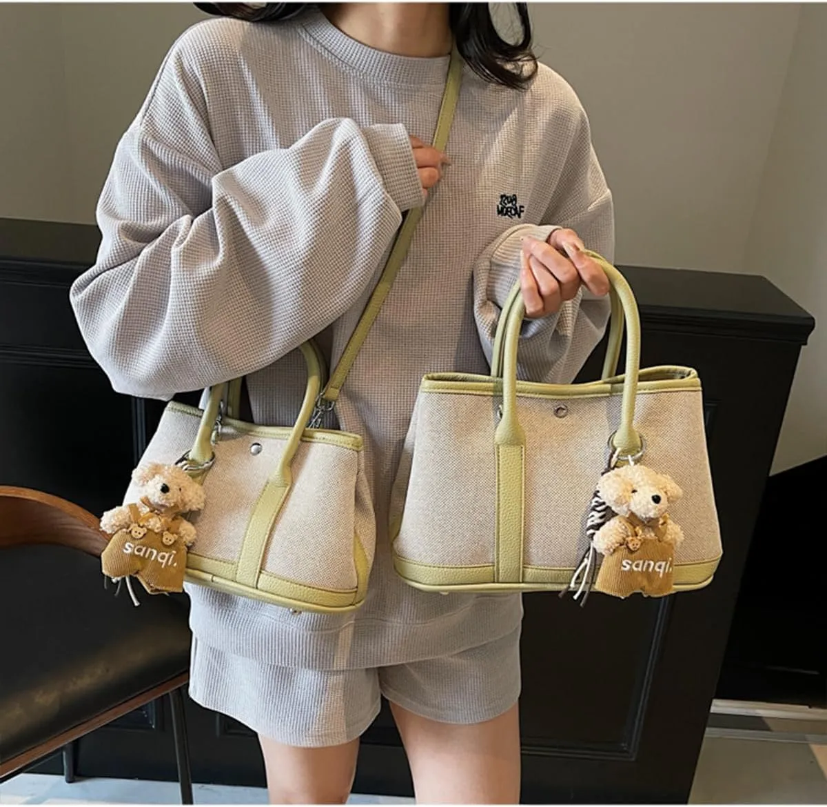 Top Handle Handbags for Women, Ladies Tote Shoulder Bag Simple Canvas Satchel