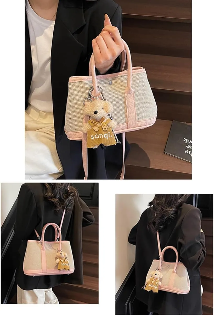Top Handle Handbags for Women, Ladies Tote Shoulder Bag Simple Canvas Satchel