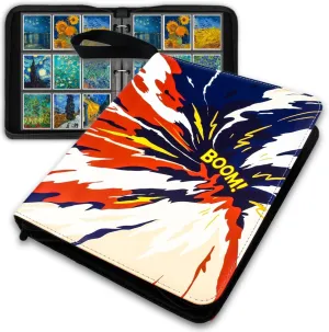 Top Loader Binder, 9 Pocket Trading Card Binder, Zippered Card Collection Binder for MTG, TCG, Sports and Game Cards, 900 Pockets Card Holder with 50 Removable Sleeves(Red and Blue)