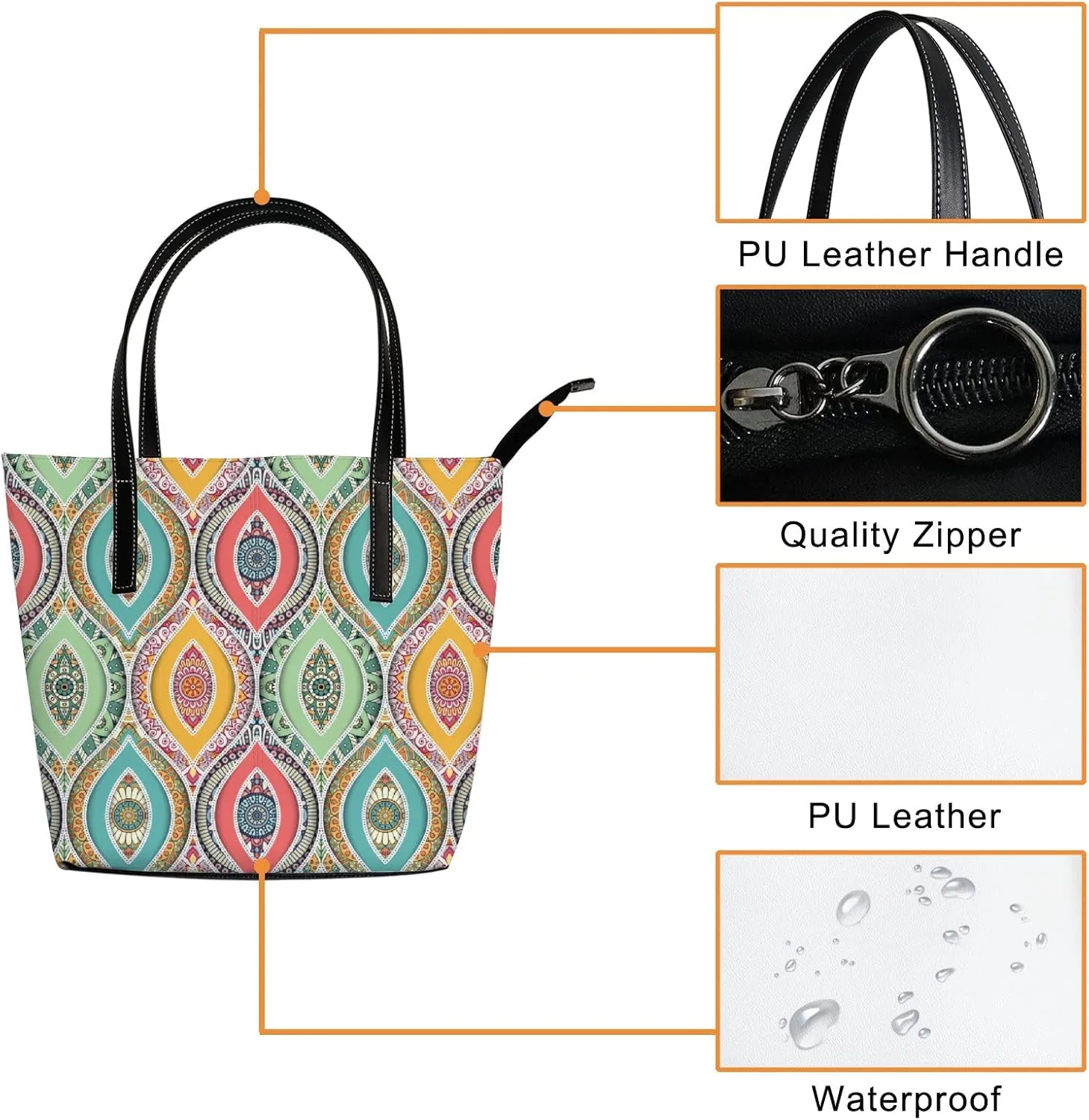 Tote Bag for Women PU Leather Handbags Women's Crossbody Handbags Work Tote Bags for Women Coachbags Tote Bag with Zipper