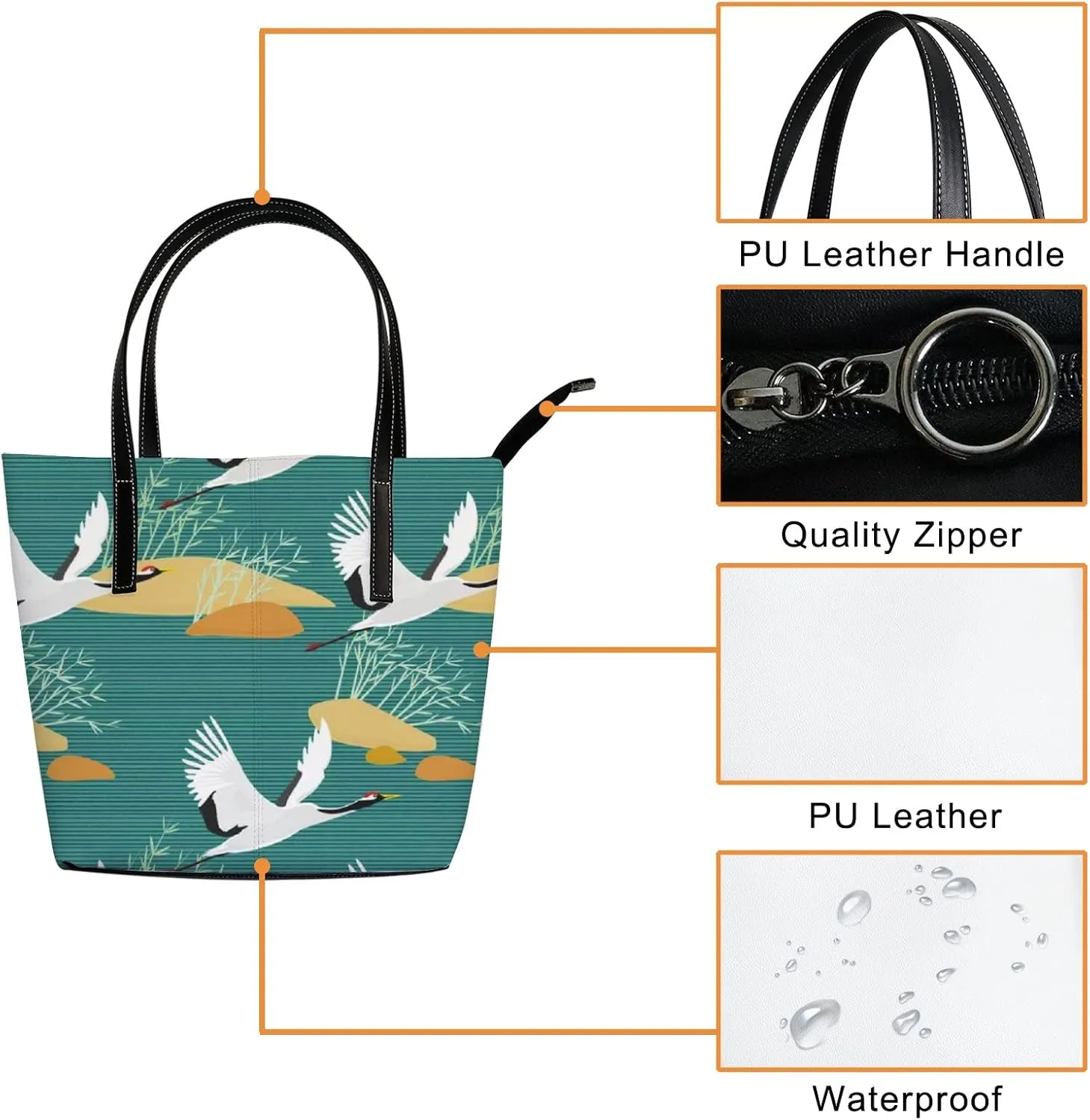 Tote Bag for Women PU Leather Handbags Women's Crossbody Handbags Work Tote Bags for Women Coachbags Tote Bag with Zipper