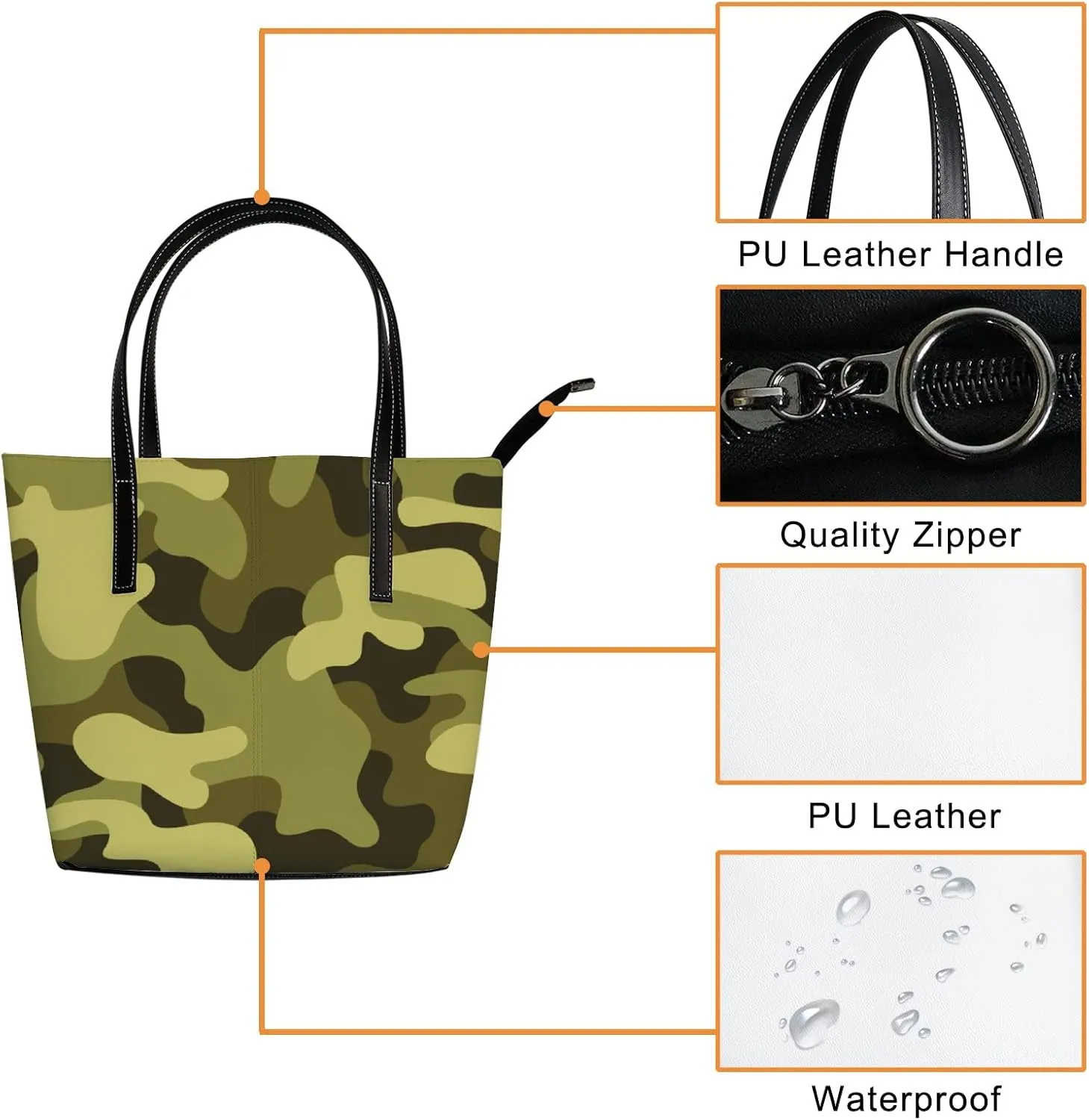 Tote Bag for Women PU Leather Handbags Women's Crossbody Handbags Work Tote Bags for Women Coachbags Tote Bag with Zipper