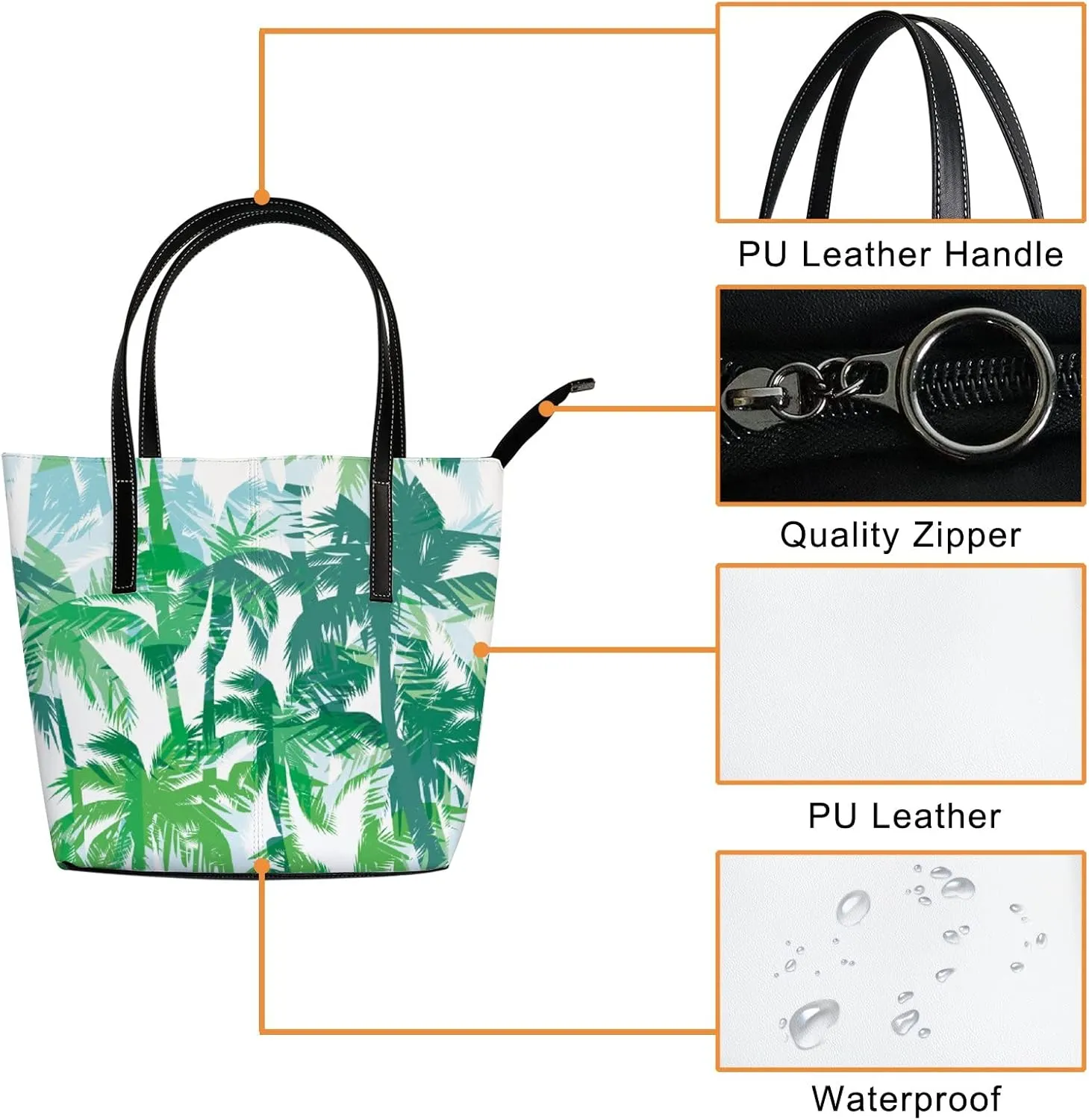 Tote Bag for Women PU Leather Handbags Women's Crossbody Handbags Work Tote Bags for Women Coachbags Tote Bag with Zipper