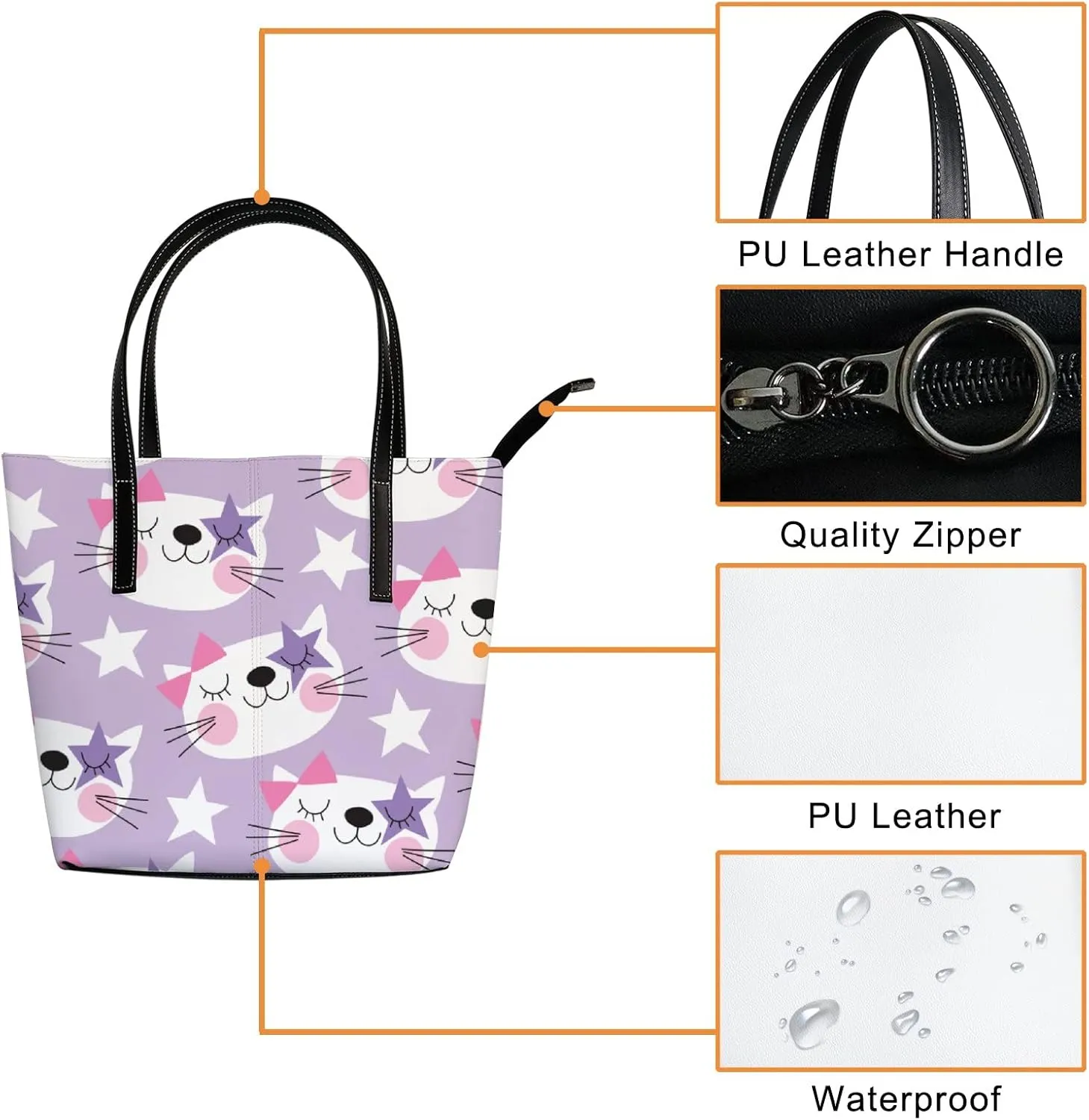 Tote Bag for Women PU Leather Handbags Women's Crossbody Handbags Work Tote Bags for Women Coachbags Tote Bag with Zipper