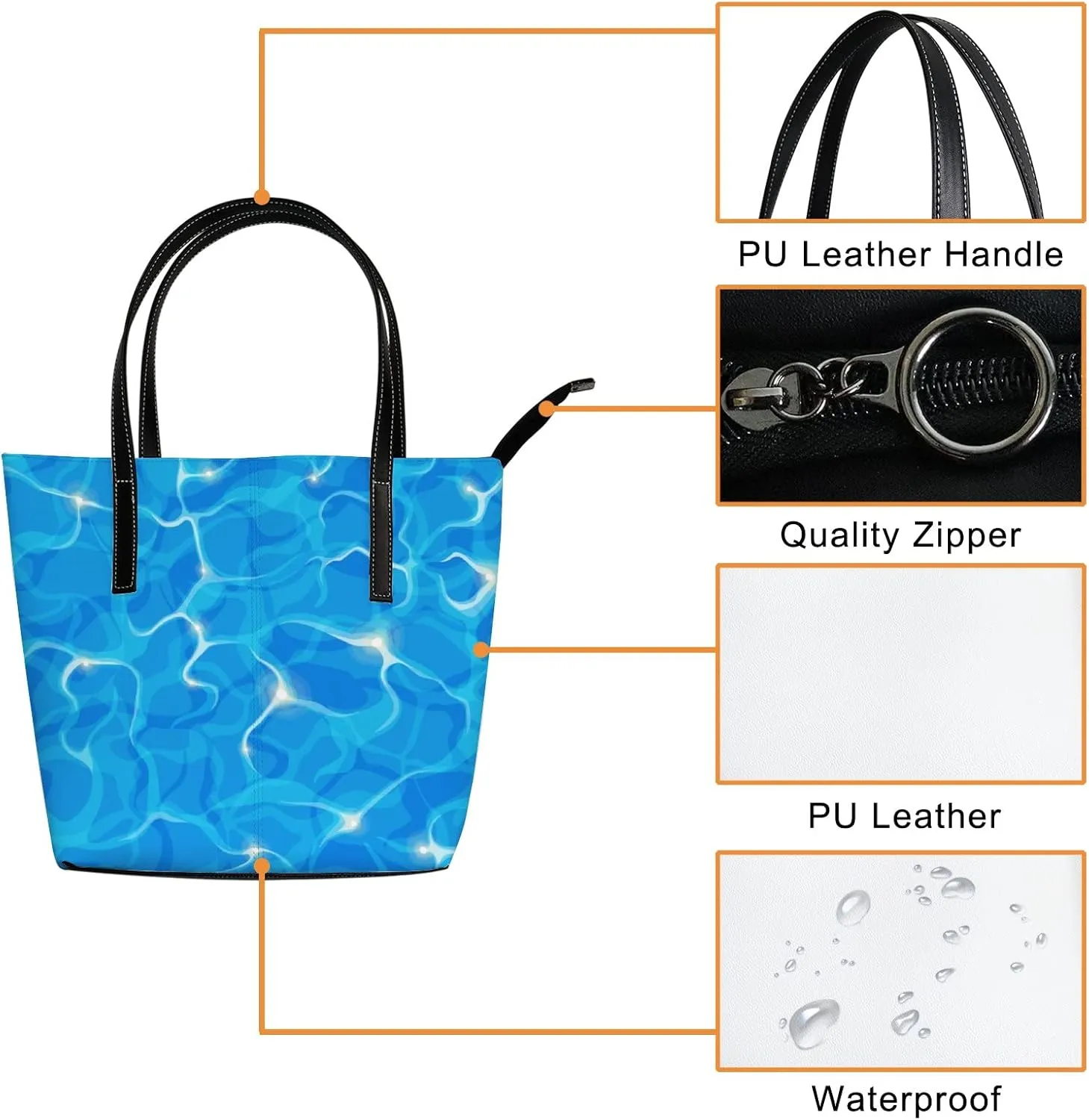 Tote Bag for Women PU Leather Handbags Women's Crossbody Handbags Work Tote Bags for Women Coachbags Tote Bag with Zipper