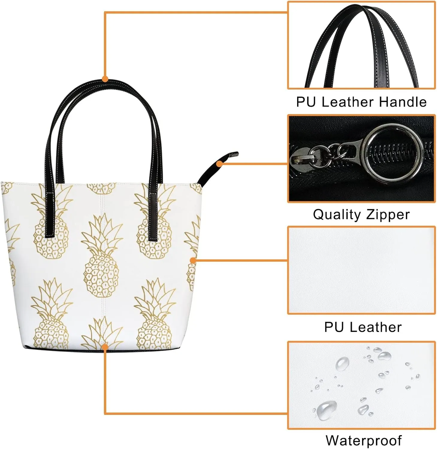 Tote Bag for Women PU Leather Handbags Women's Crossbody Handbags Work Tote Bags for Women Coachbags Tote Bag with Zipper