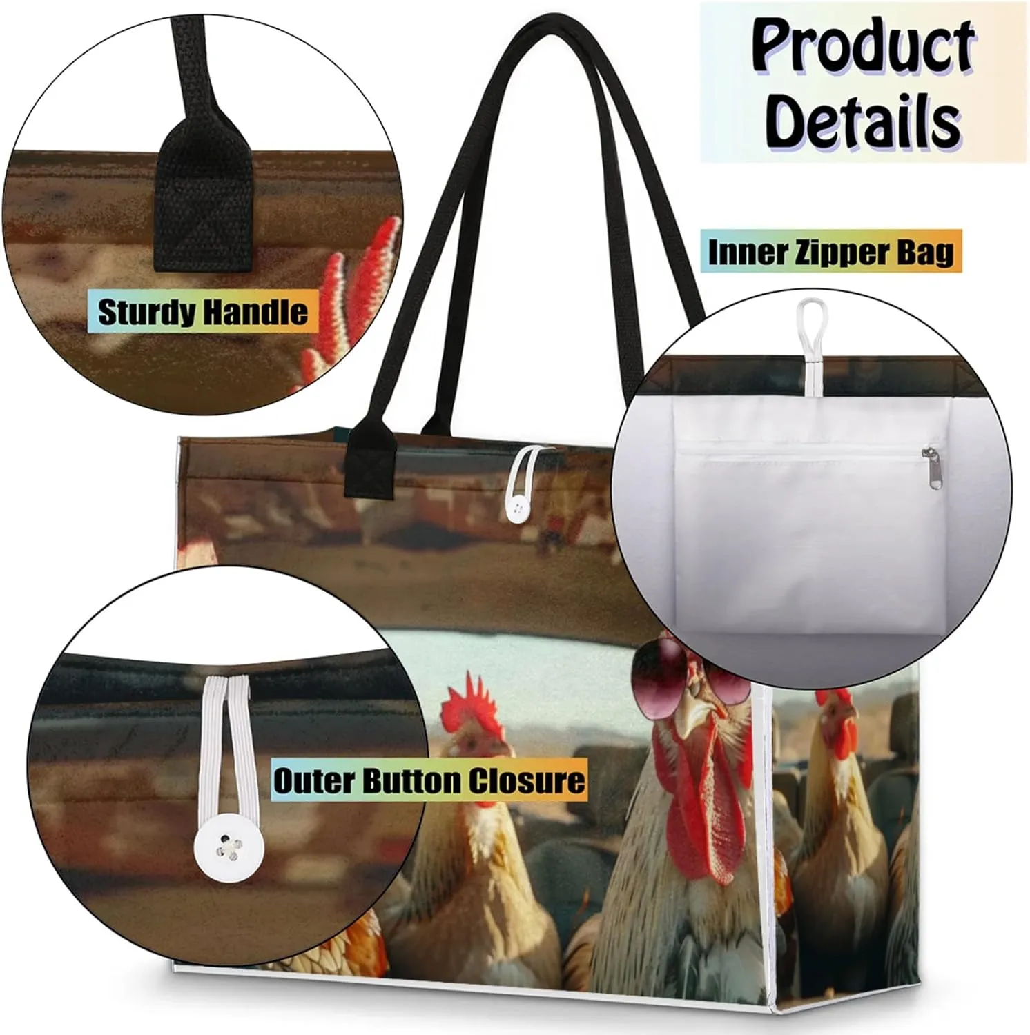 Tote Bag for Women Reusable Canvas Shoulder Bag