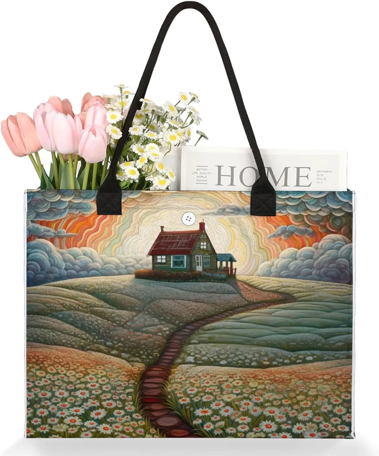 Tote Bag for Women Reusable Canvas Shoulder Bag