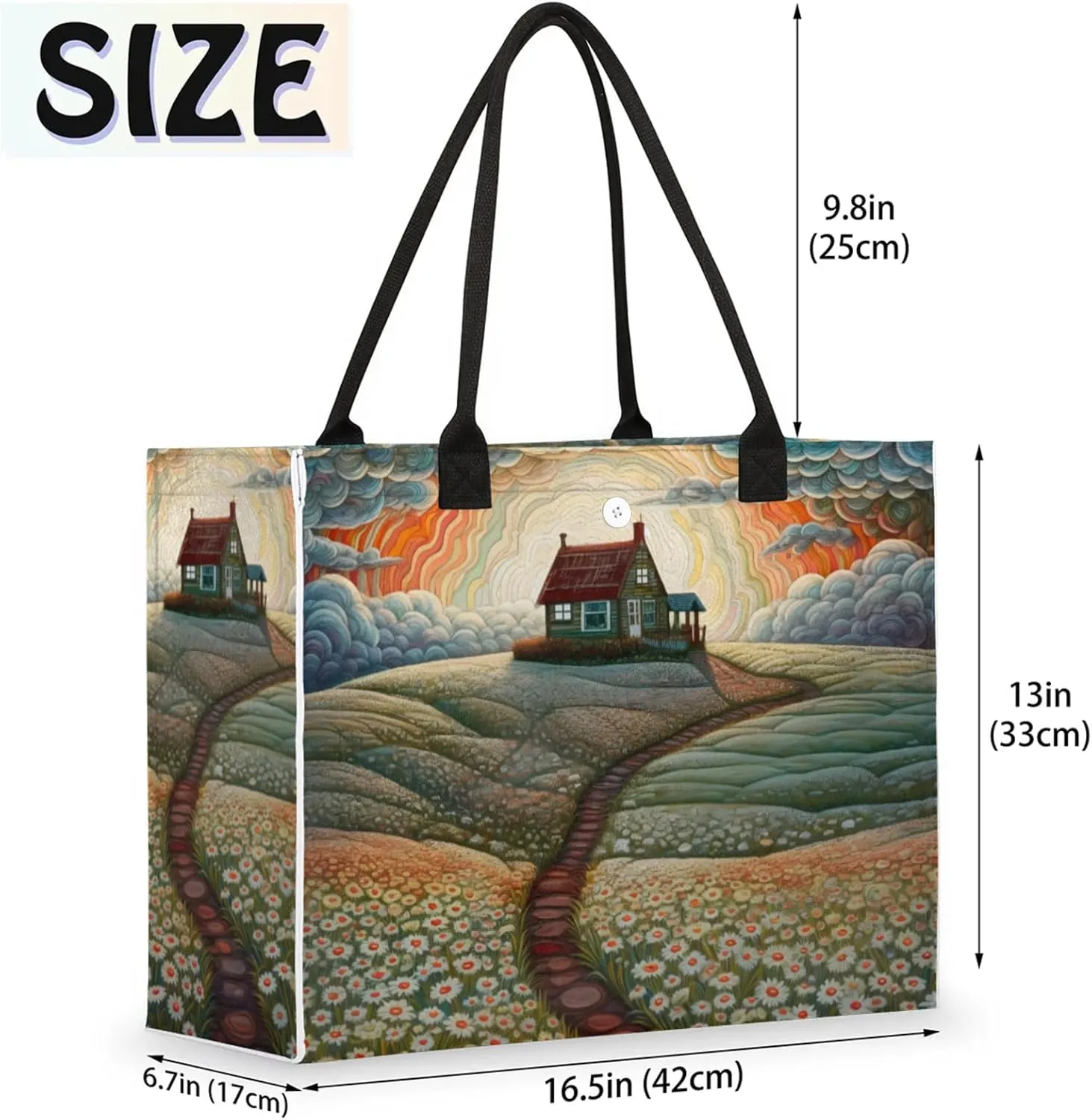 Tote Bag for Women Reusable Canvas Shoulder Bag