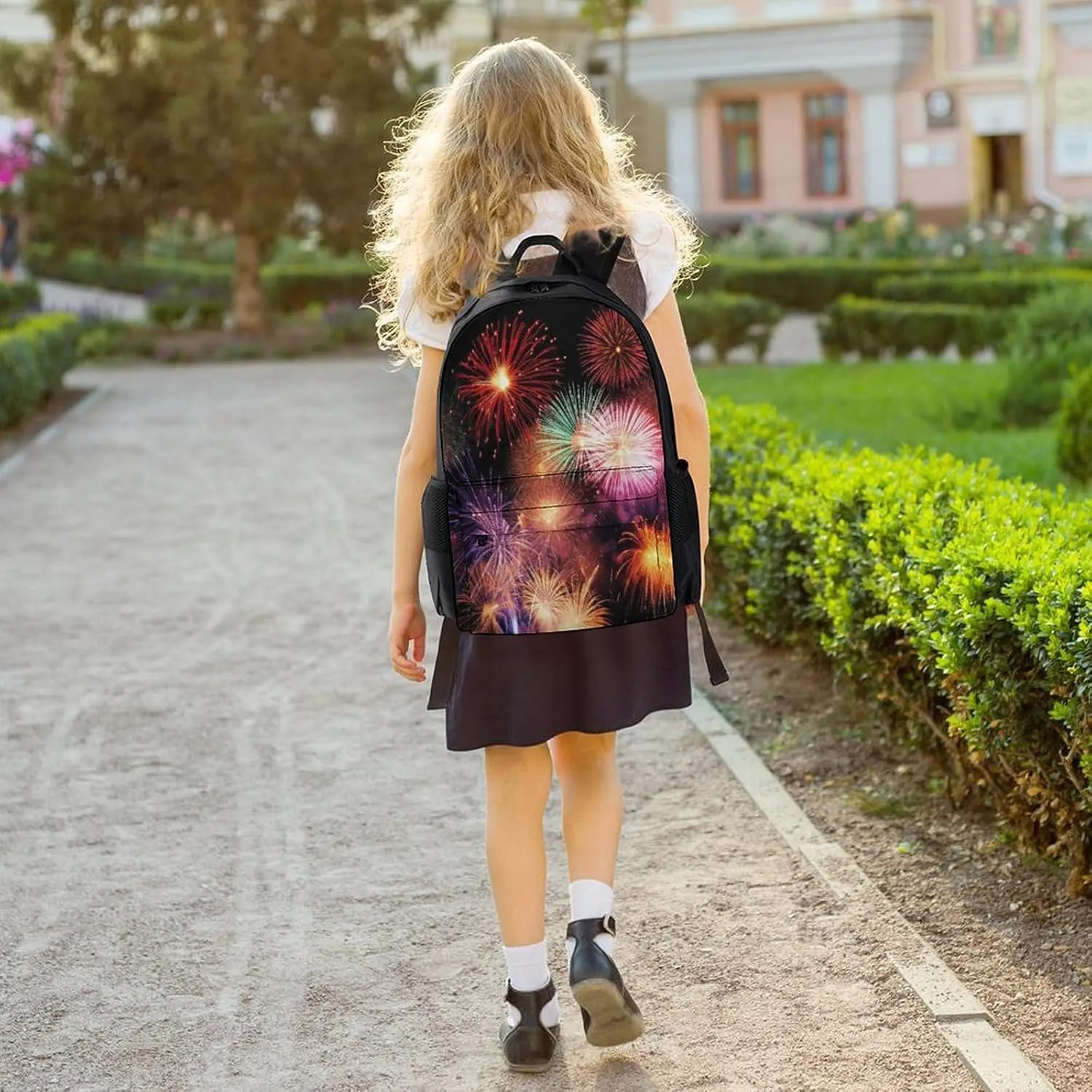 Travel Backpack Lightweight Laptop Backpack Personalized Beautiful Fireworks Casual Backpacks For Men Womens