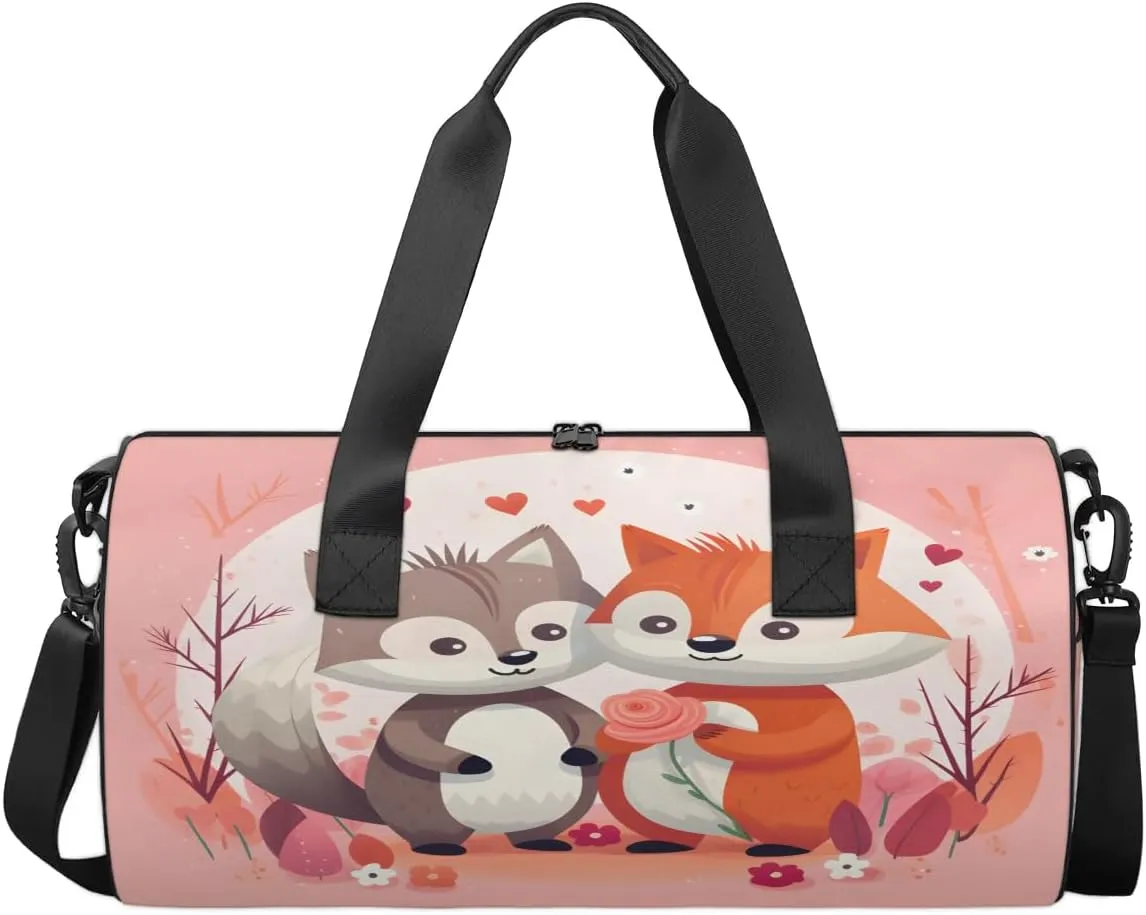 Travel Duffel Bag Animals Squirrel Sports Gym Bag for Womens Mens, Waterproof Weekend Overnight Bag Lightweight Carry on Bag for Airplanes Yoga Dance Beach Swim Hospital Holdalls,A-870