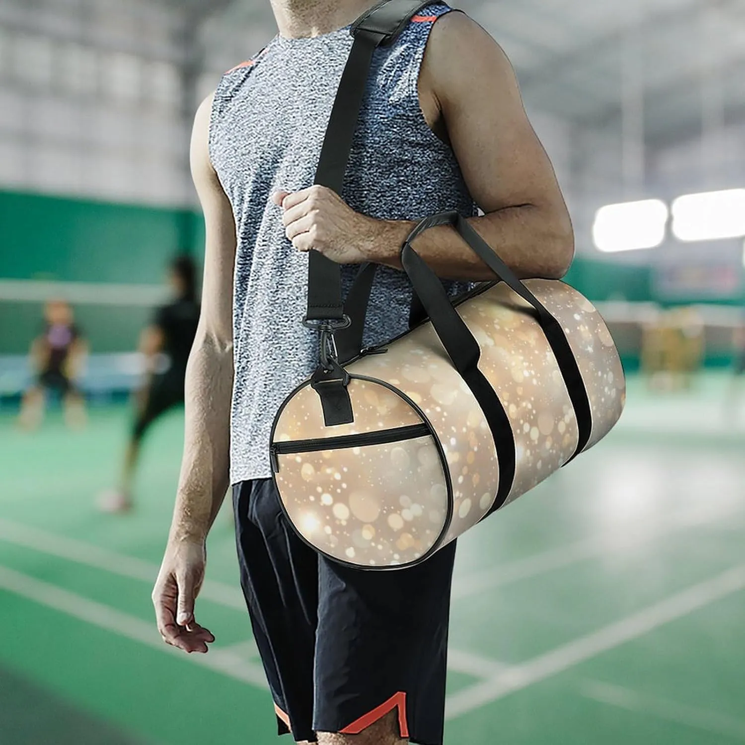 Travel Duffel Bag for Men And Women,Blurry Lights And Stars Waterproof Sports Fitness Bag Portable Travel Duffel Bag