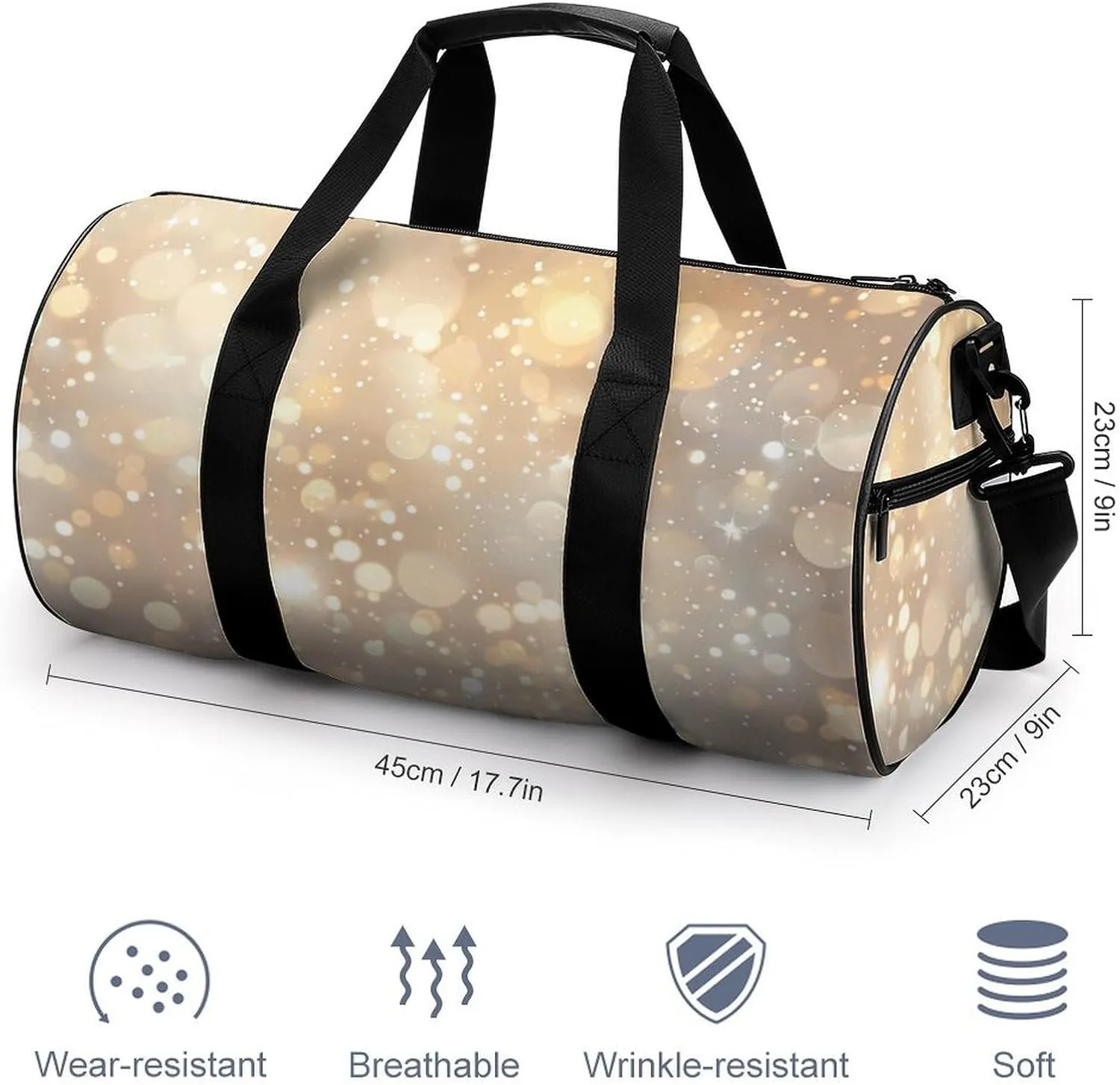 Travel Duffel Bag for Men And Women,Blurry Lights And Stars Waterproof Sports Fitness Bag Portable Travel Duffel Bag