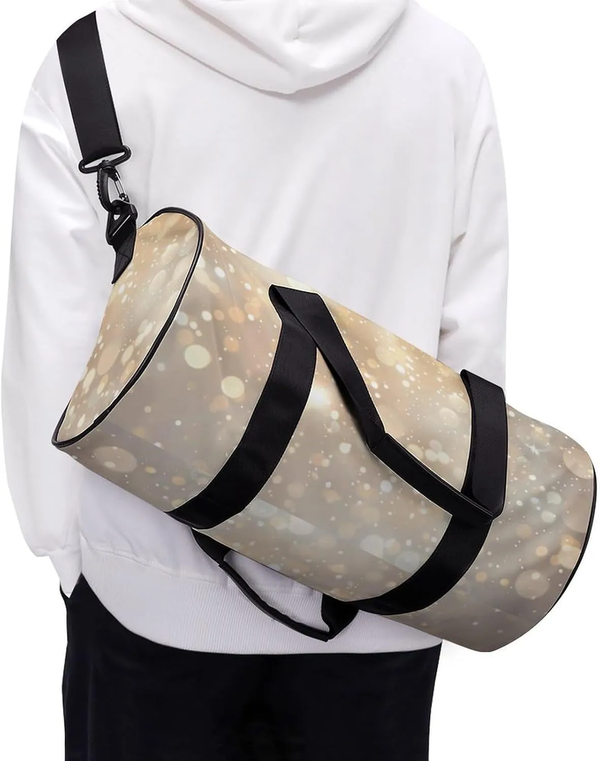 Travel Duffel Bag for Men And Women,Blurry Lights And Stars Waterproof Sports Fitness Bag Portable Travel Duffel Bag