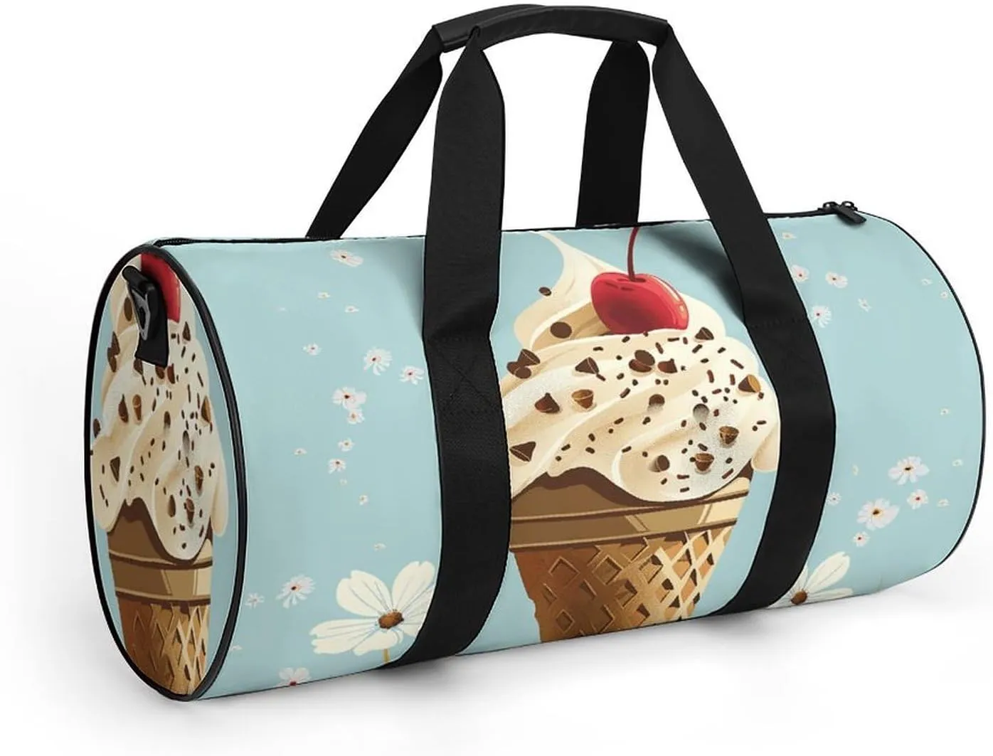 Travel Duffel Bag for Men And Women,Cones And Cherries Waterproof Sports Fitness Bag Portable Travel Duffel Bag