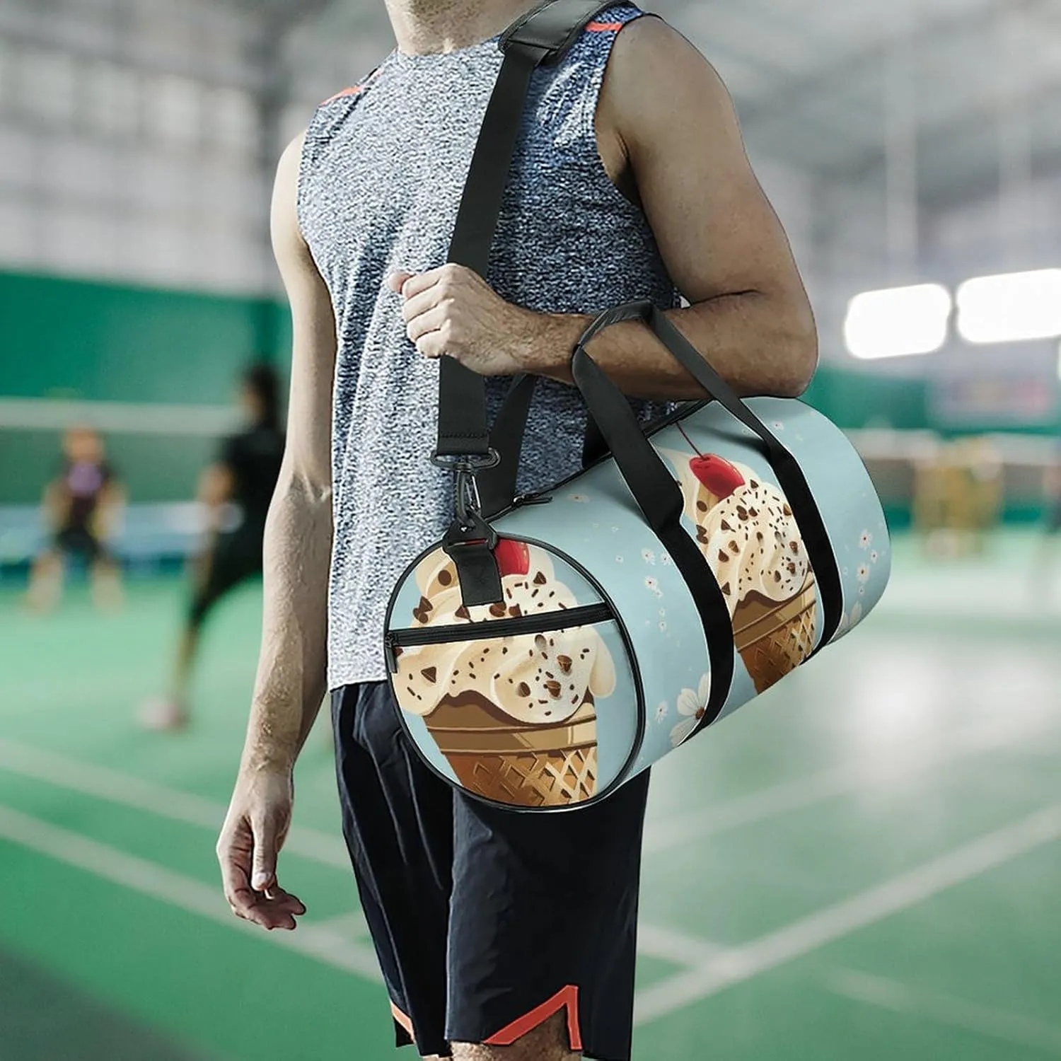 Travel Duffel Bag for Men And Women,Cones And Cherries Waterproof Sports Fitness Bag Portable Travel Duffel Bag