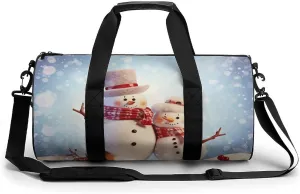 Travel Duffel Bag for Men And Women,Cute Snowmen Christmas Waterproof Sports Fitness Bag Portable Travel Duffel Bag