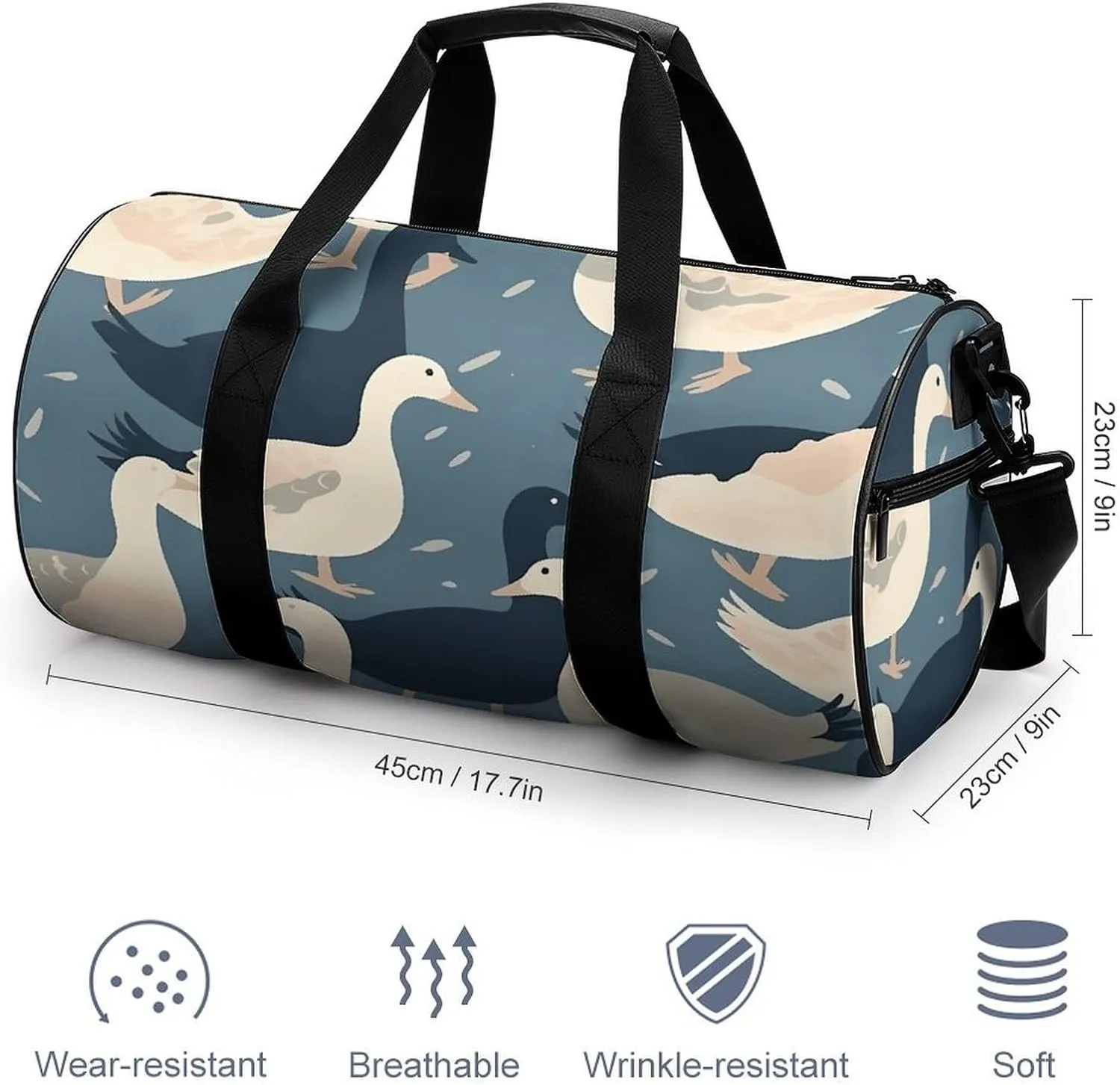 Travel Duffel Bag for Men And Women,Goose Pattern Waterproof Sports Fitness Bag Portable Travel Duffel Bag
