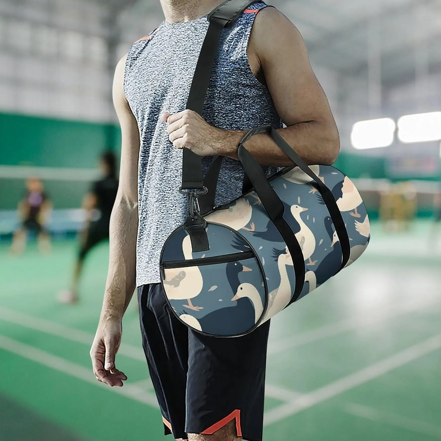 Travel Duffel Bag for Men And Women,Goose Pattern Waterproof Sports Fitness Bag Portable Travel Duffel Bag