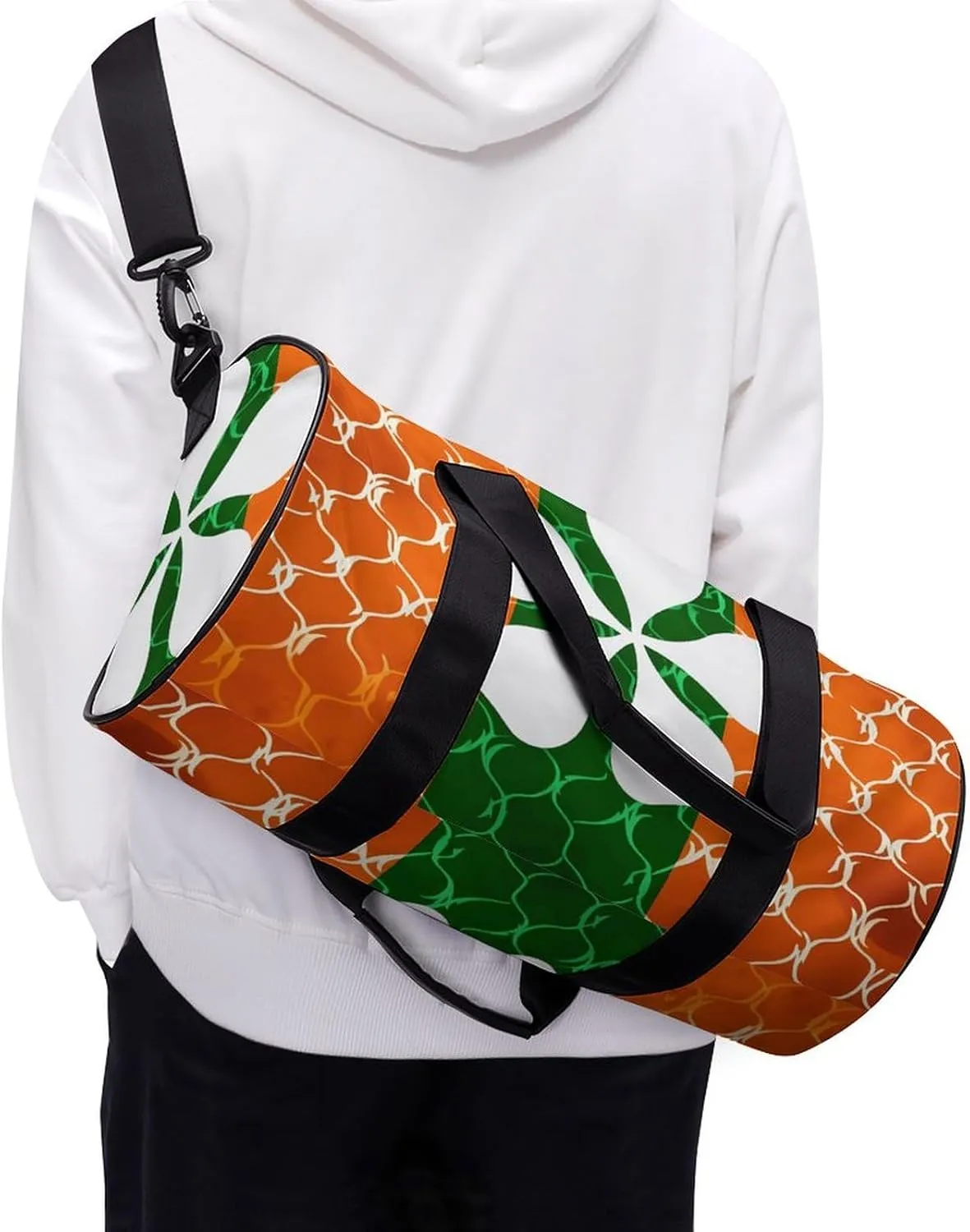Travel Duffel Bag for Men And Women,Silhouette of Leaves Waterproof Sports Fitness Bag Portable Travel Duffel Bag