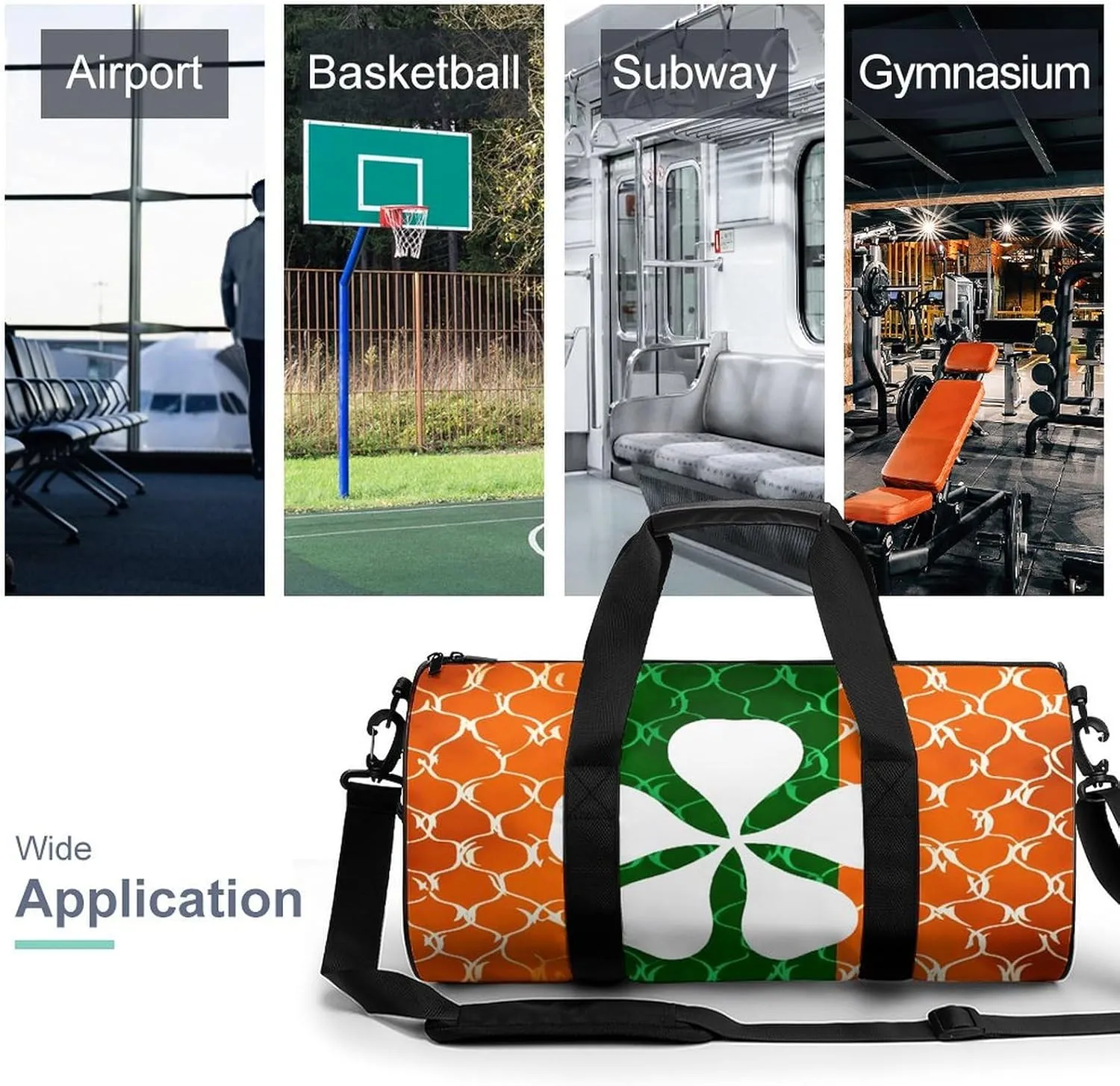Travel Duffel Bag for Men And Women,Silhouette of Leaves Waterproof Sports Fitness Bag Portable Travel Duffel Bag