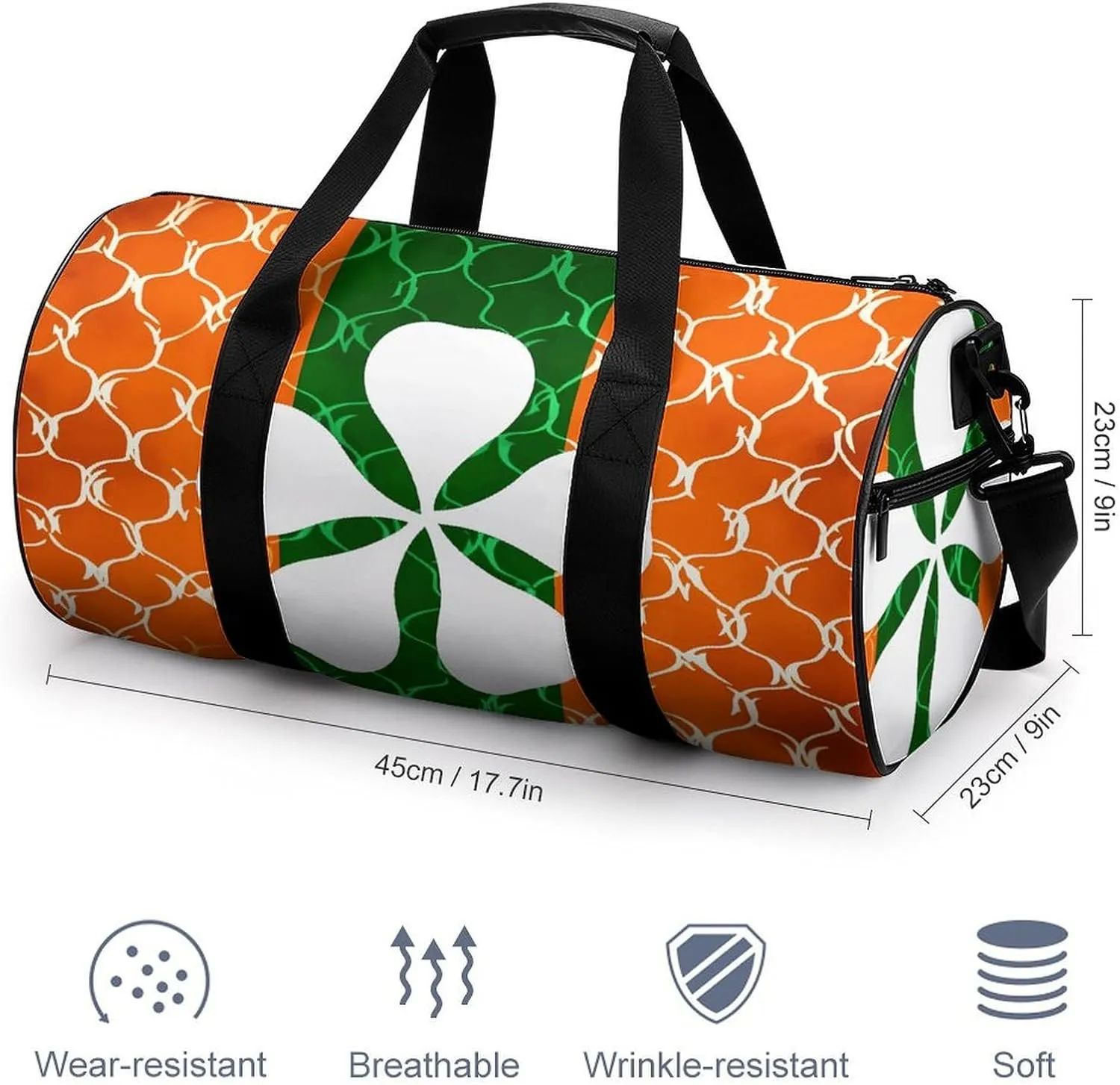 Travel Duffel Bag for Men And Women,Silhouette of Leaves Waterproof Sports Fitness Bag Portable Travel Duffel Bag