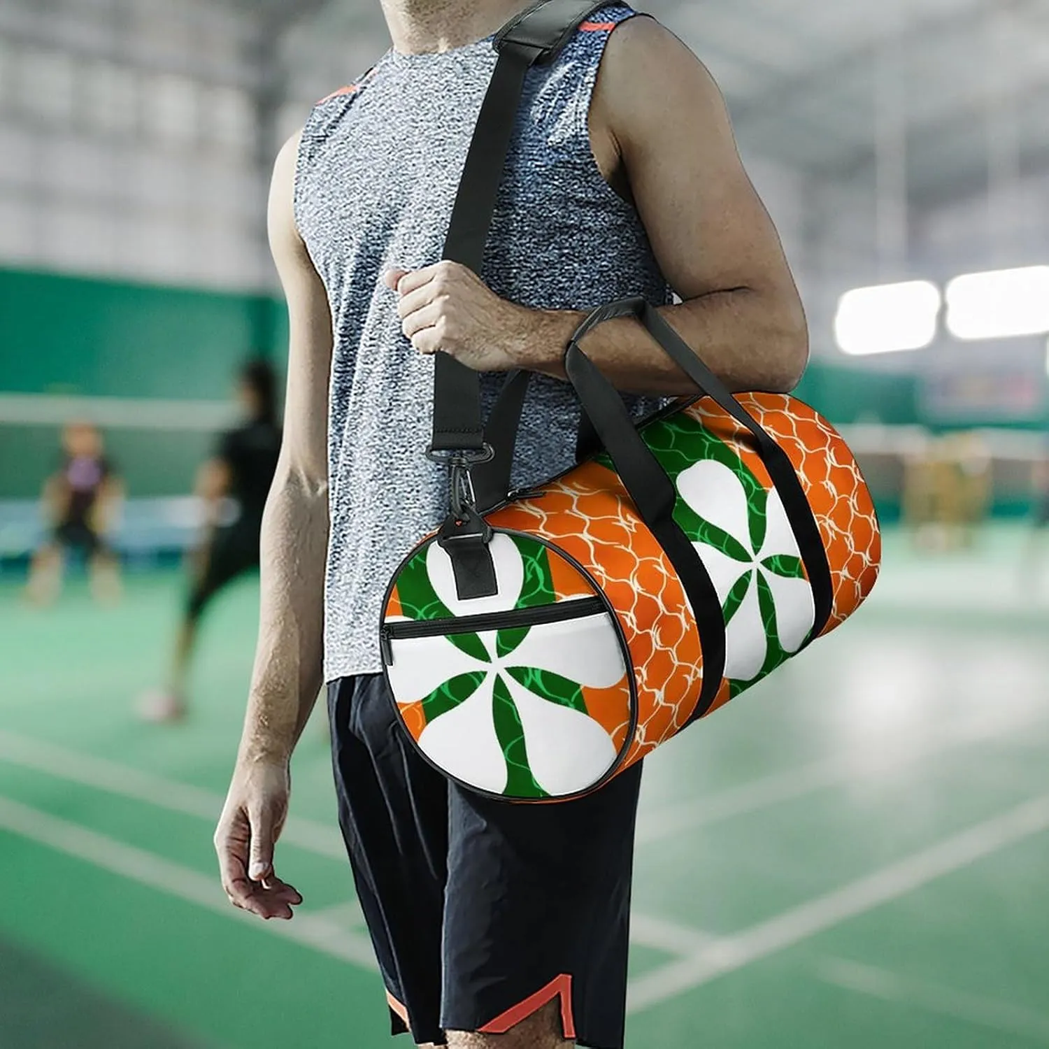 Travel Duffel Bag for Men And Women,Silhouette of Leaves Waterproof Sports Fitness Bag Portable Travel Duffel Bag