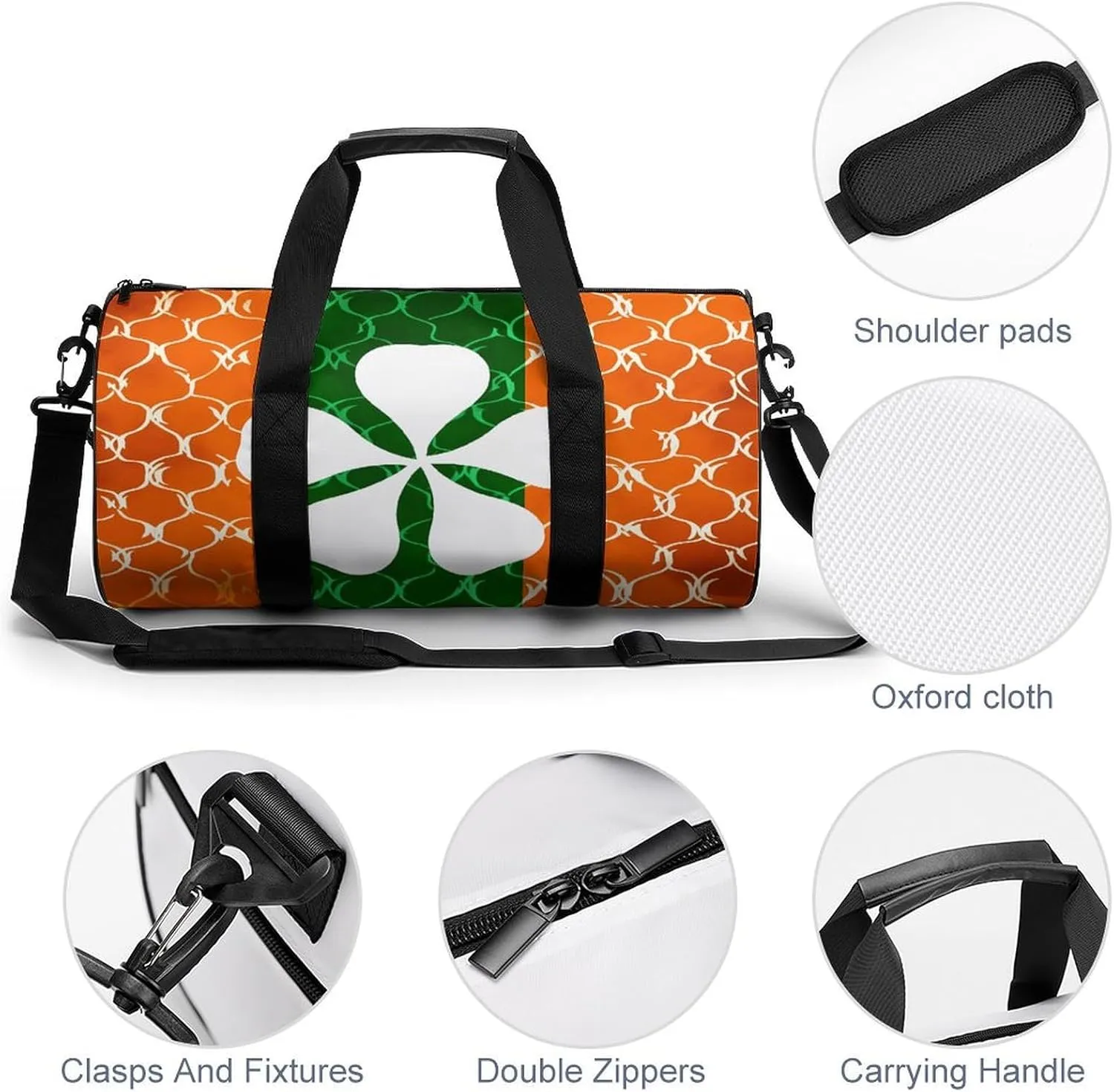 Travel Duffel Bag for Men And Women,Silhouette of Leaves Waterproof Sports Fitness Bag Portable Travel Duffel Bag